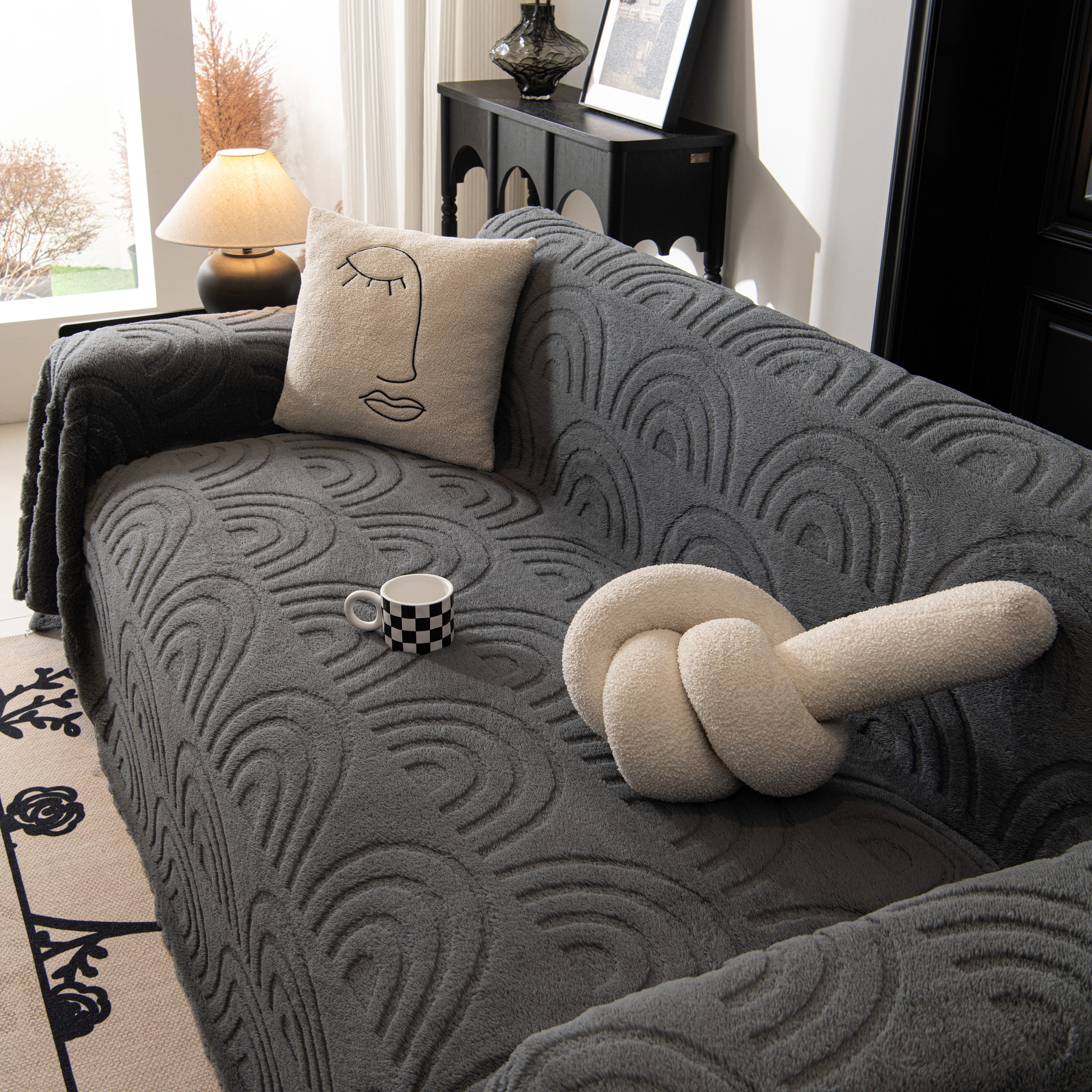 Plush Warm Decor Couch Cover Soft Jacquard Fleece Throw Blankets For Bed Couch Sofa Chair