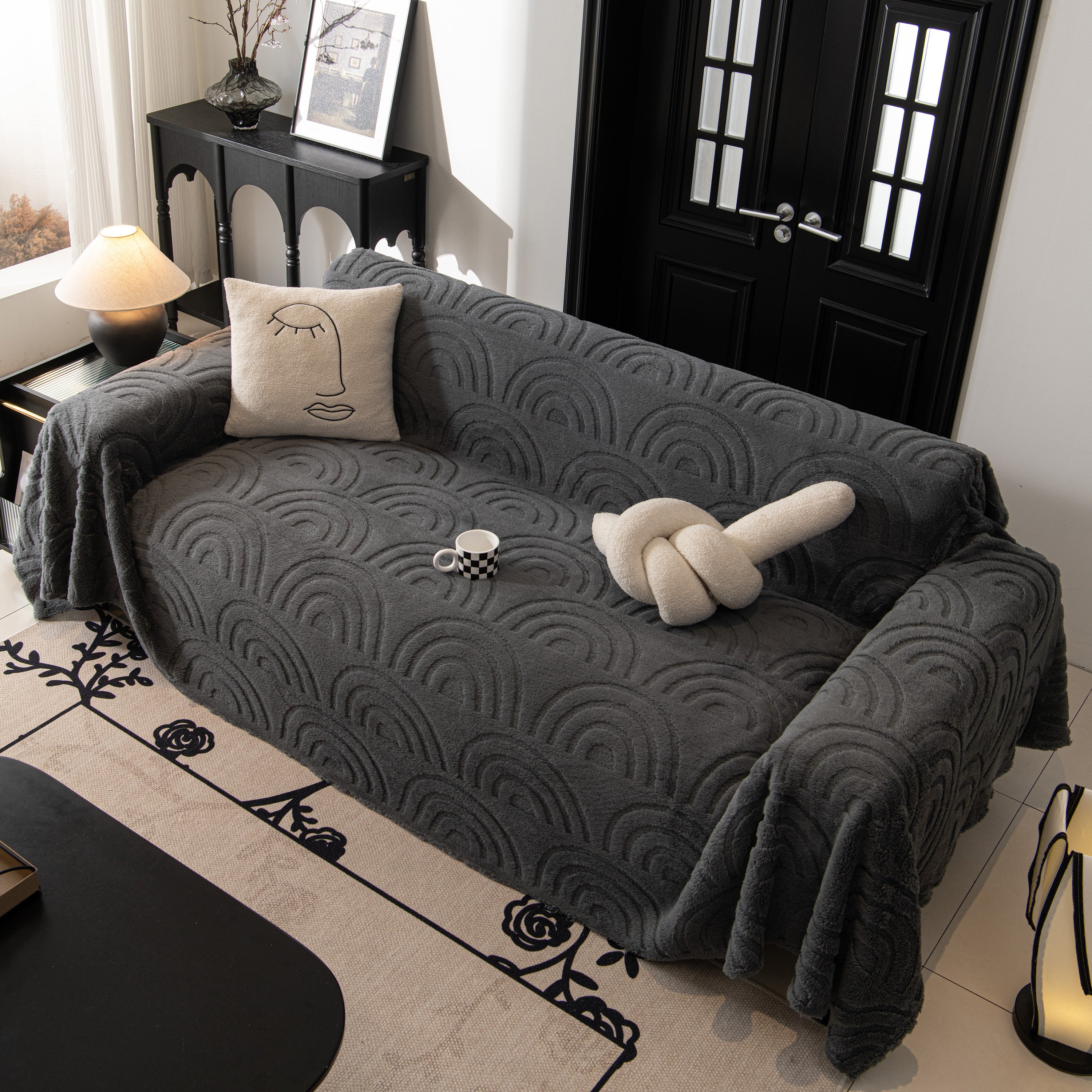 Plush Warm Decor Couch Cover Soft Jacquard Fleece Throw Blankets For Bed Couch Sofa Chair