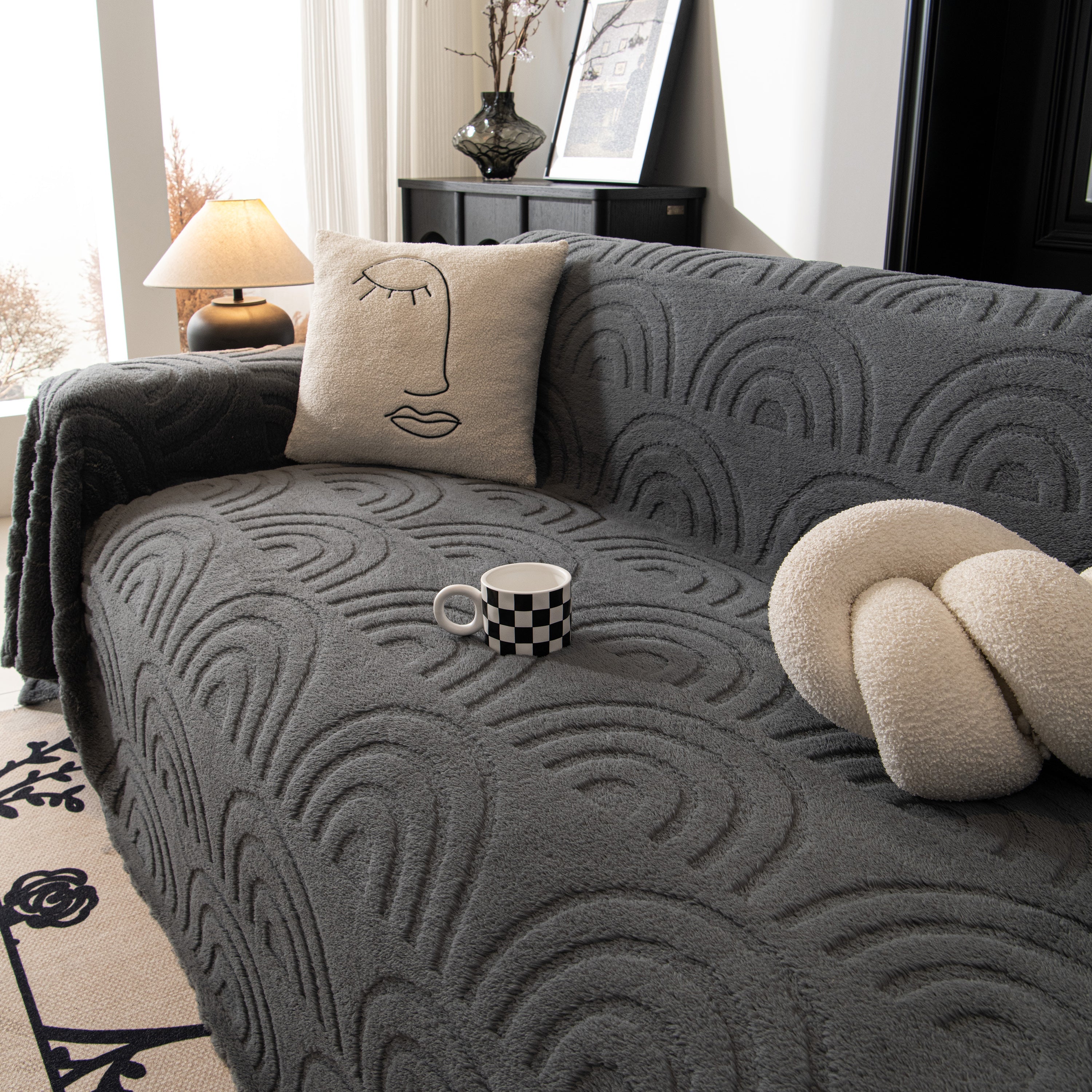Plush Warm Decor Couch Cover Soft Jacquard Fleece Throw Blankets For Bed Couch Sofa Chair