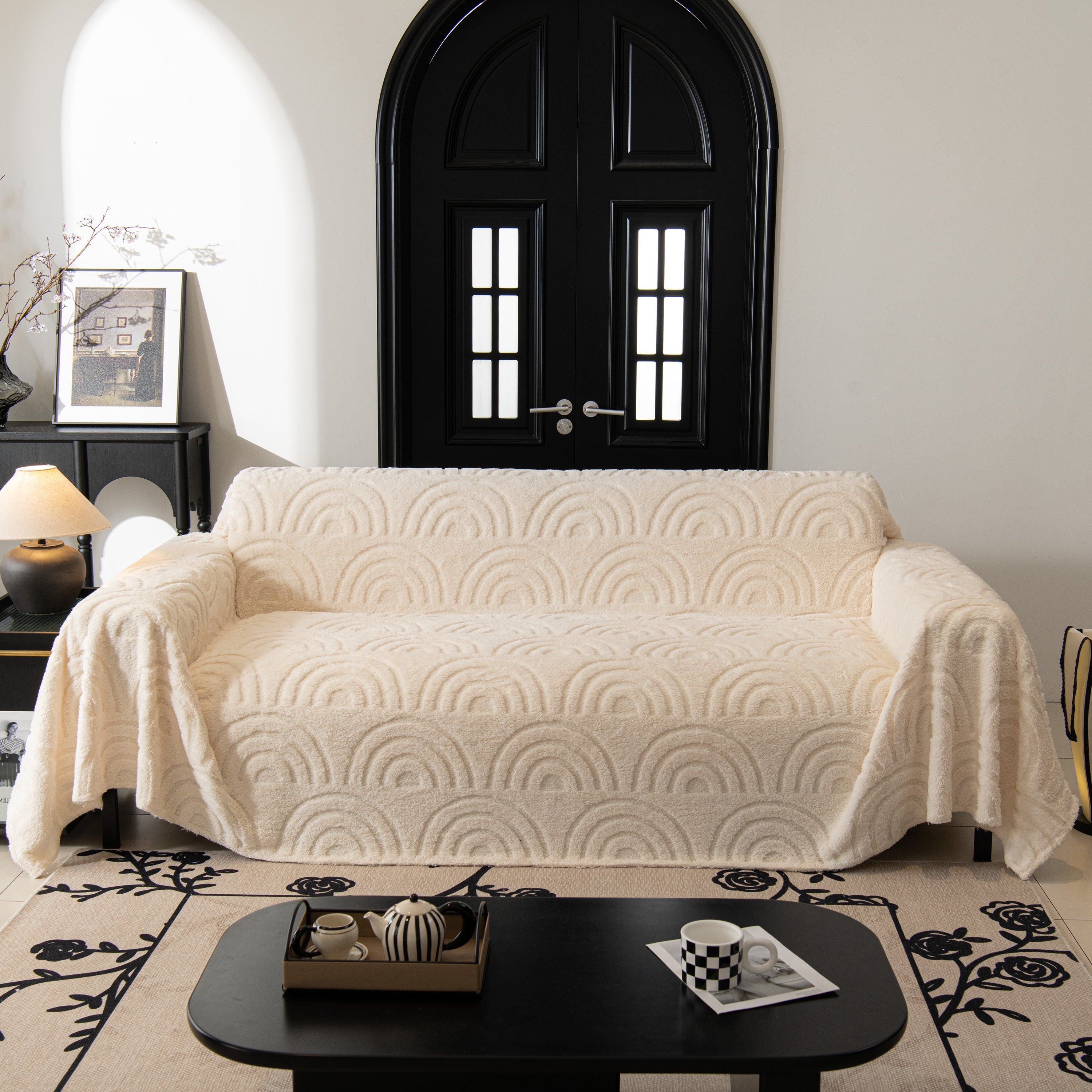 Plush Warm Decor Couch Cover Soft Jacquard Fleece Throw Blankets For Bed Couch Sofa Chair