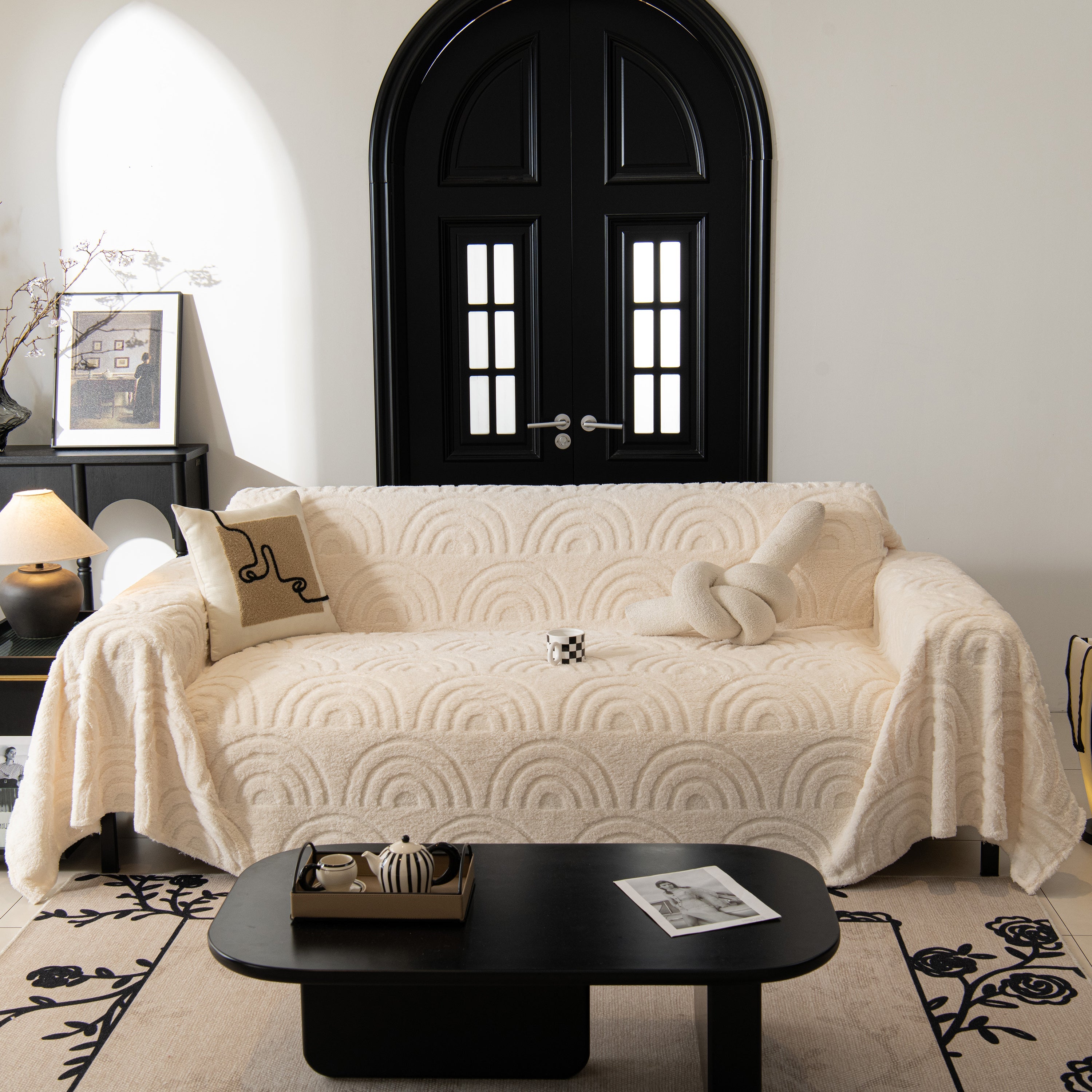 Plush Warm Decor Couch Cover Soft Jacquard Fleece Throw Blankets For Bed Couch Sofa Chair
