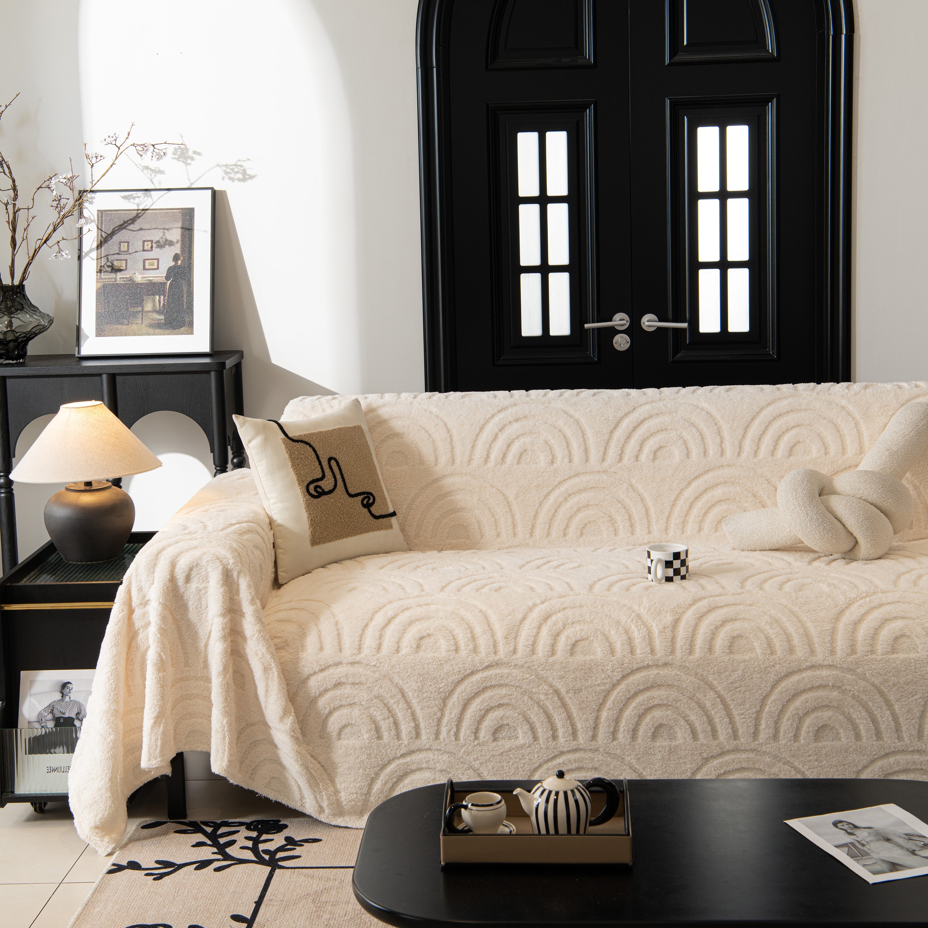 Plush Warm Decor Couch Cover Soft Jacquard Fleece Throw Blankets For Bed Couch Sofa Chair