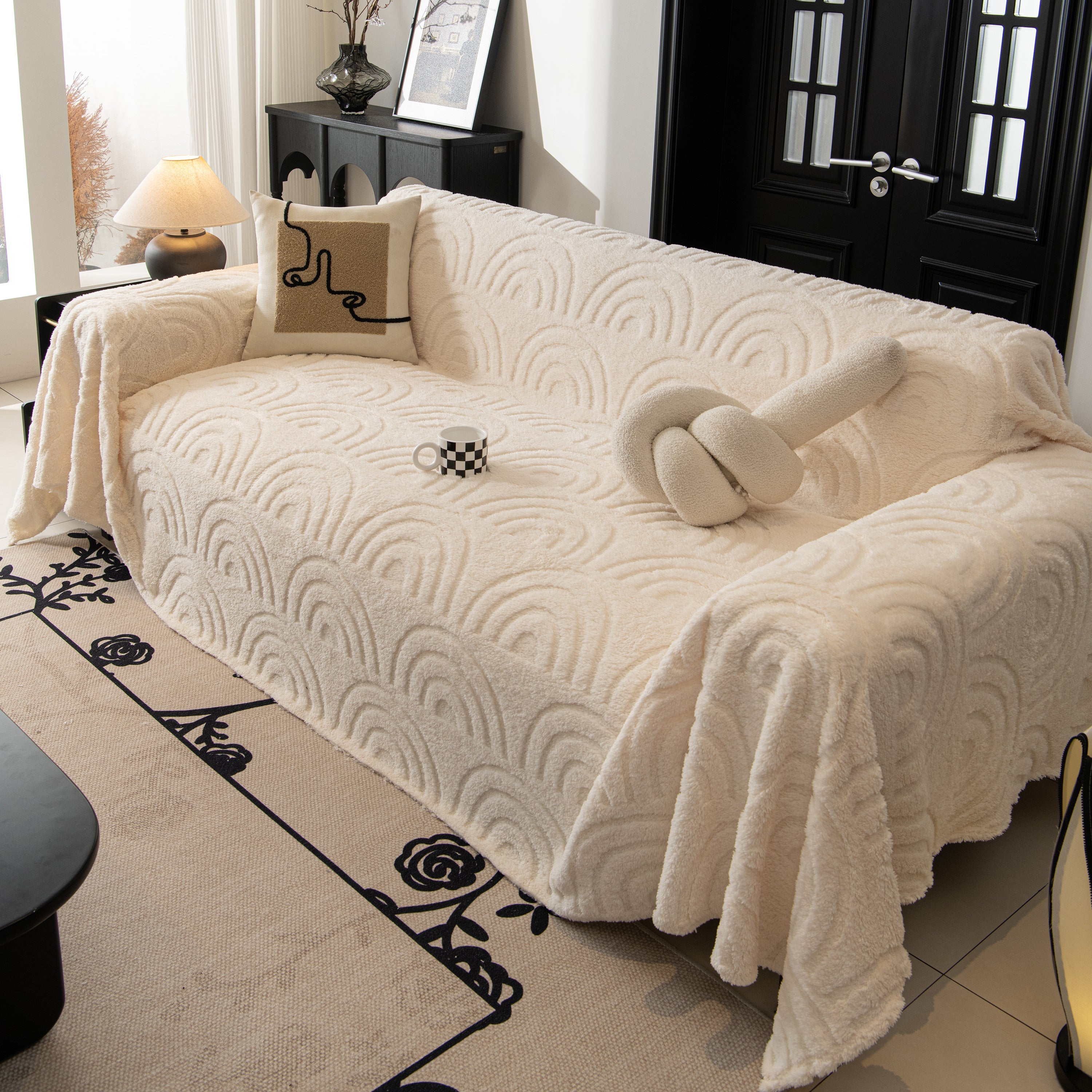 Plush Warm Decor Couch Cover Soft Jacquard Fleece Throw Blankets For Bed Couch Sofa Chair