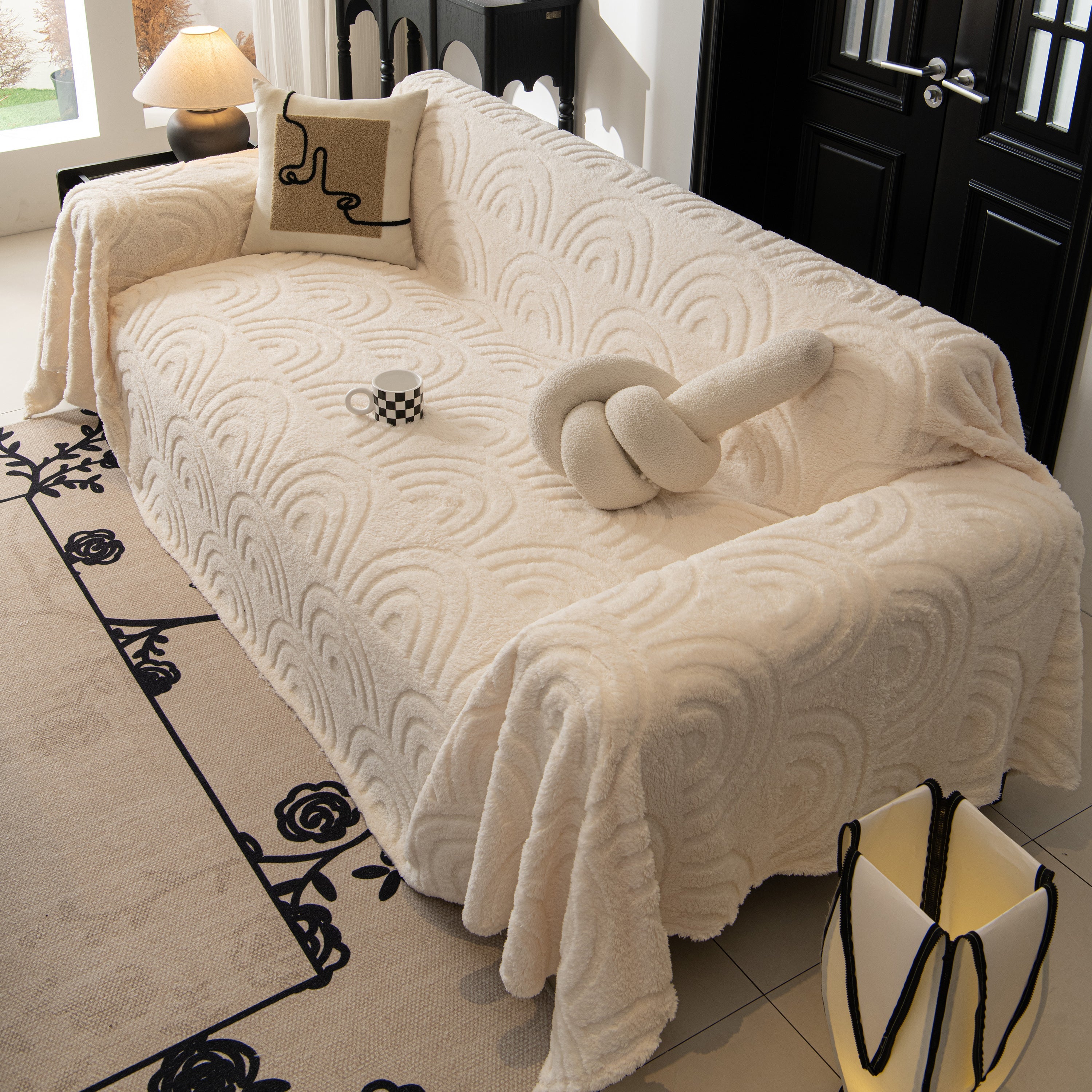 Plush Warm Decor Couch Cover Soft Jacquard Fleece Throw Blankets For Bed Couch Sofa Chair