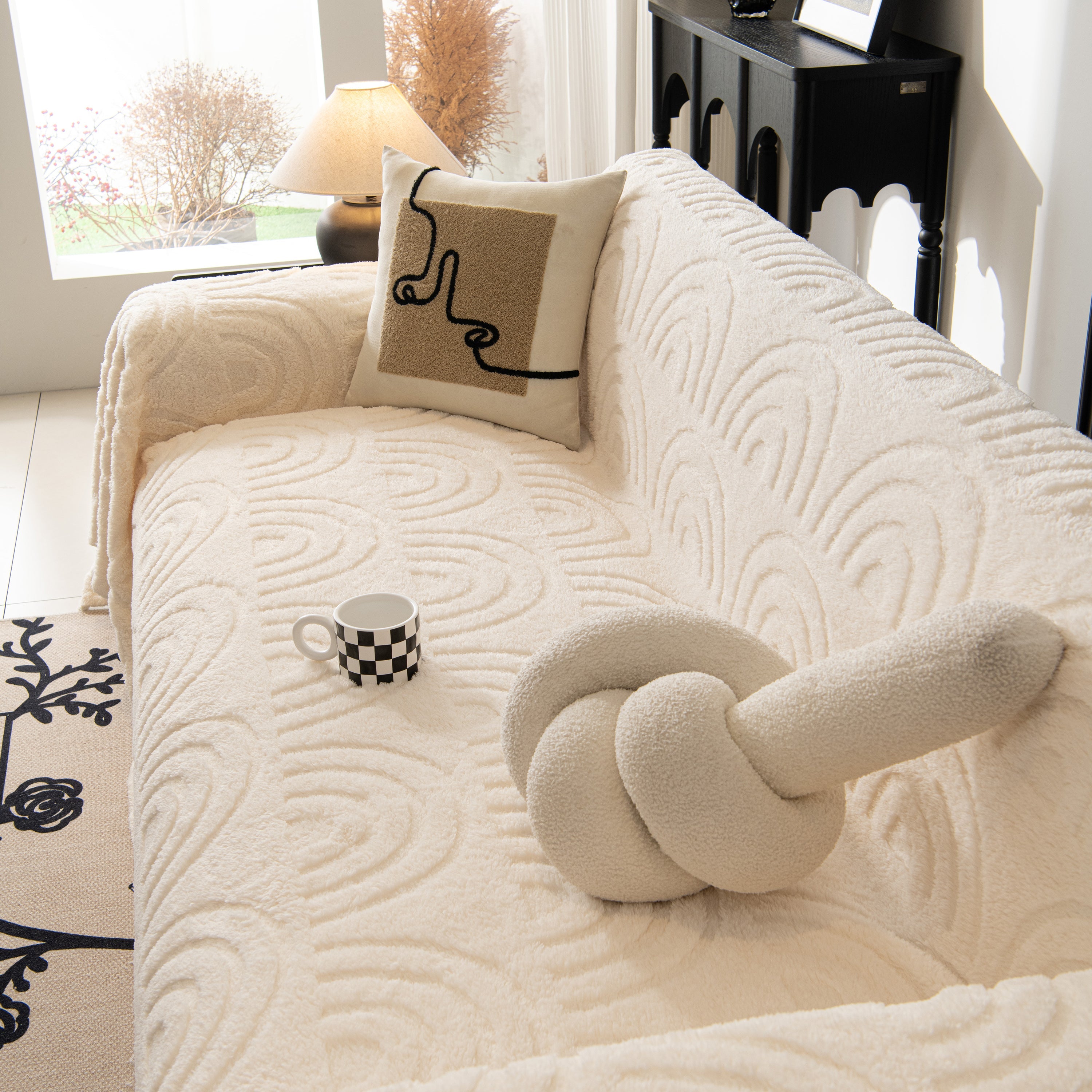 Plush Warm Decor Couch Cover Soft Jacquard Fleece Throw Blankets For Bed Couch Sofa Chair
