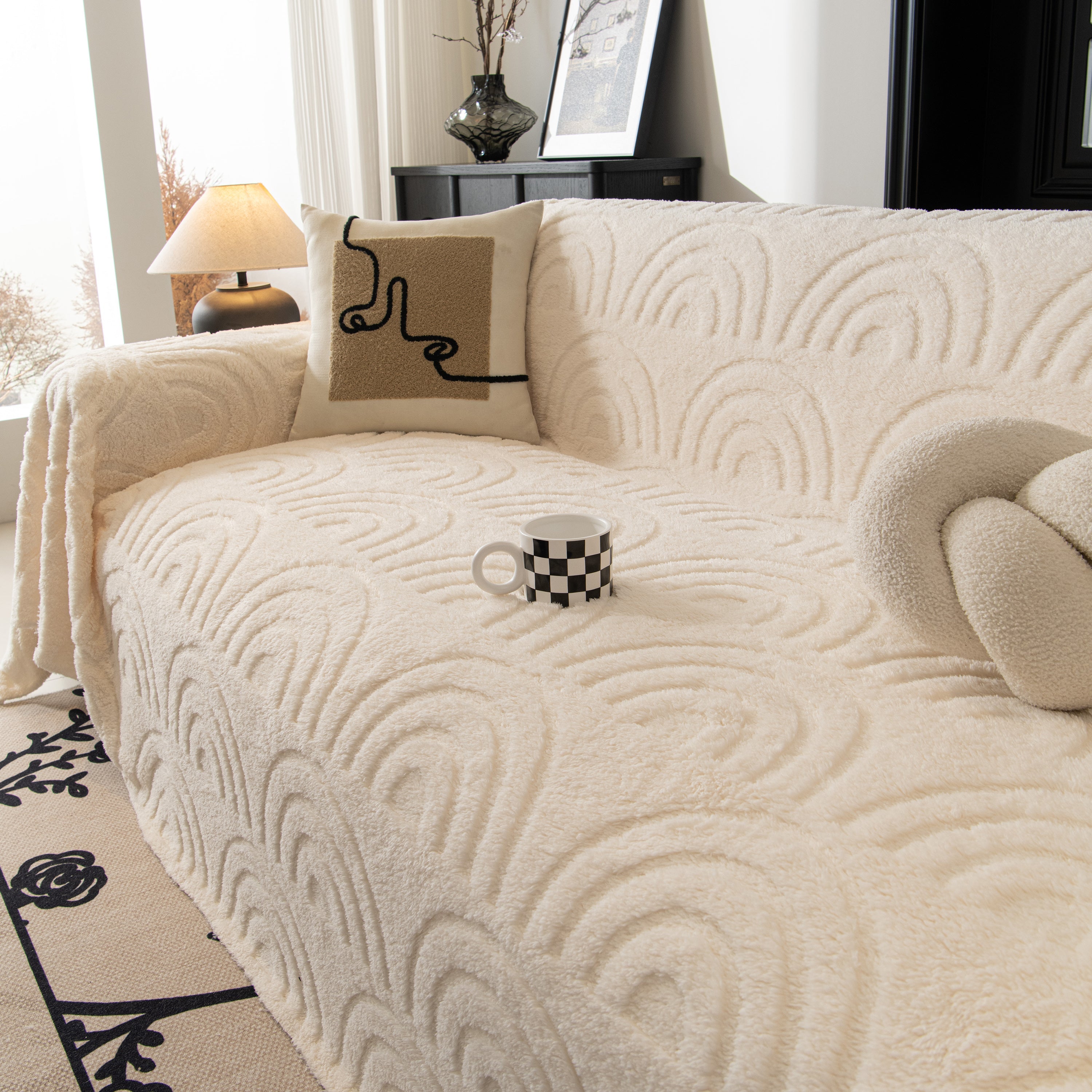 Plush Warm Decor Couch Cover Soft Jacquard Fleece Throw Blankets For Bed Couch Sofa Chair