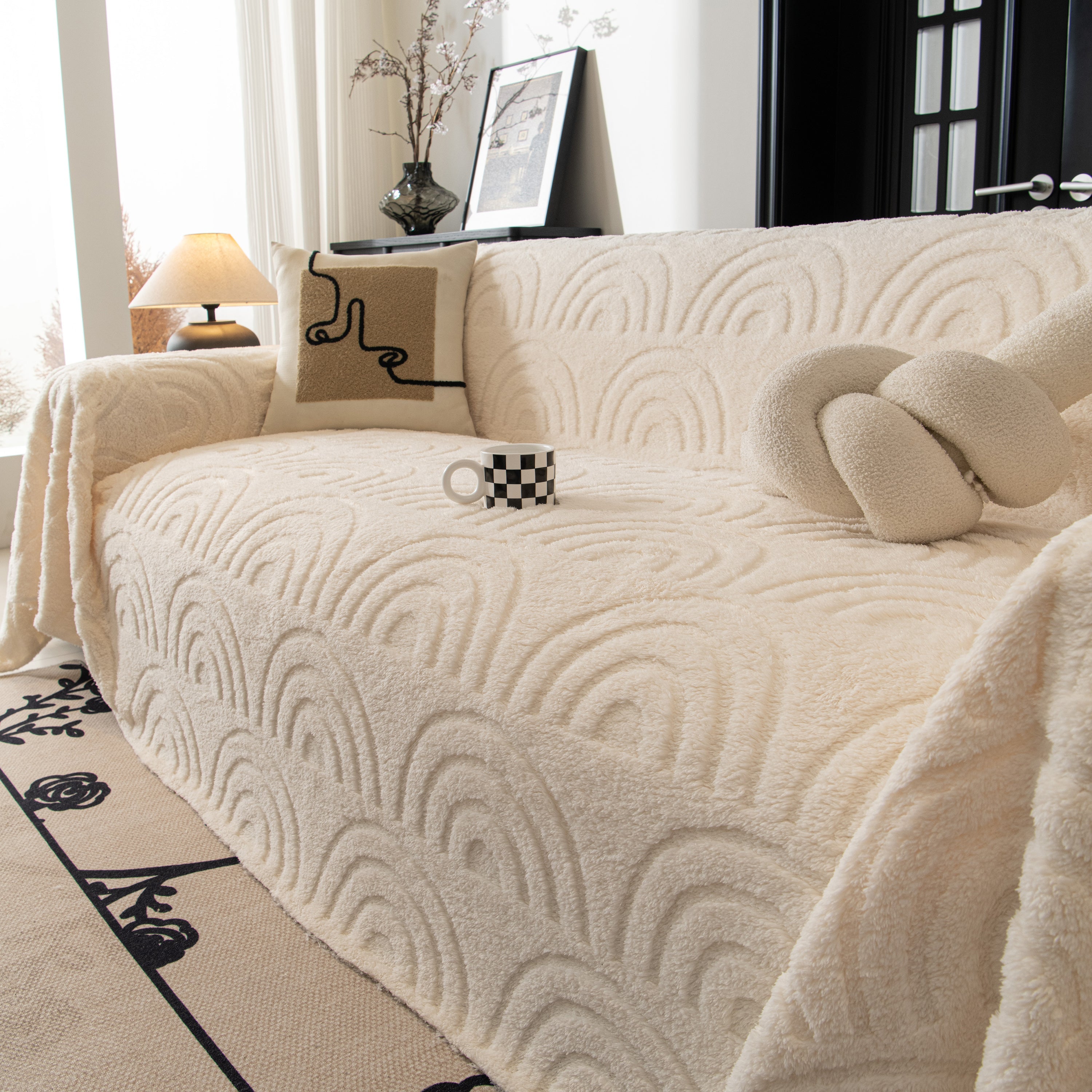 Plush Warm Decor Couch Cover Soft Jacquard Fleece Throw Blankets For Bed Couch Sofa Chair