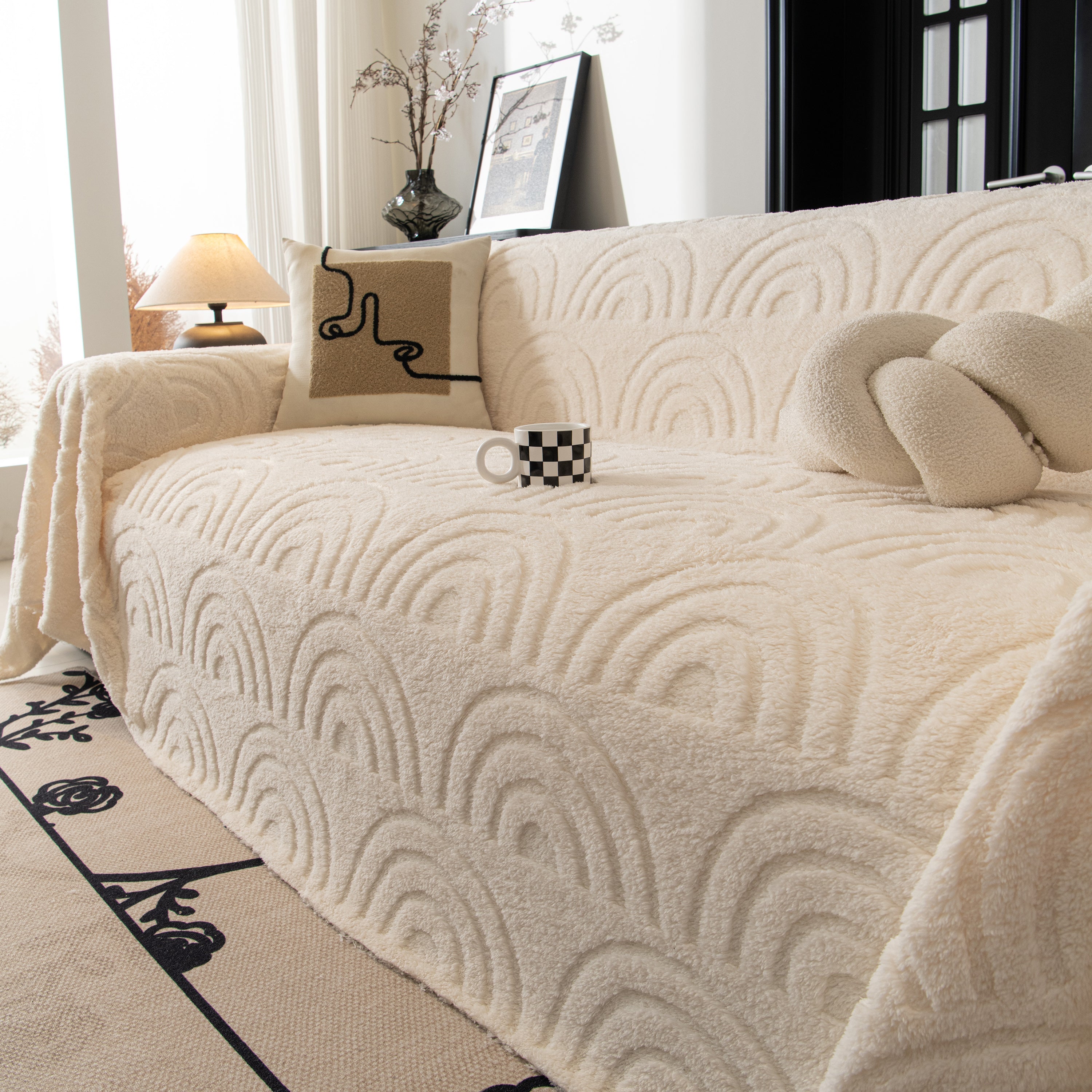 Plush Warm Decor Couch Cover Soft Jacquard Fleece Throw Blankets For Bed Couch Sofa Chair