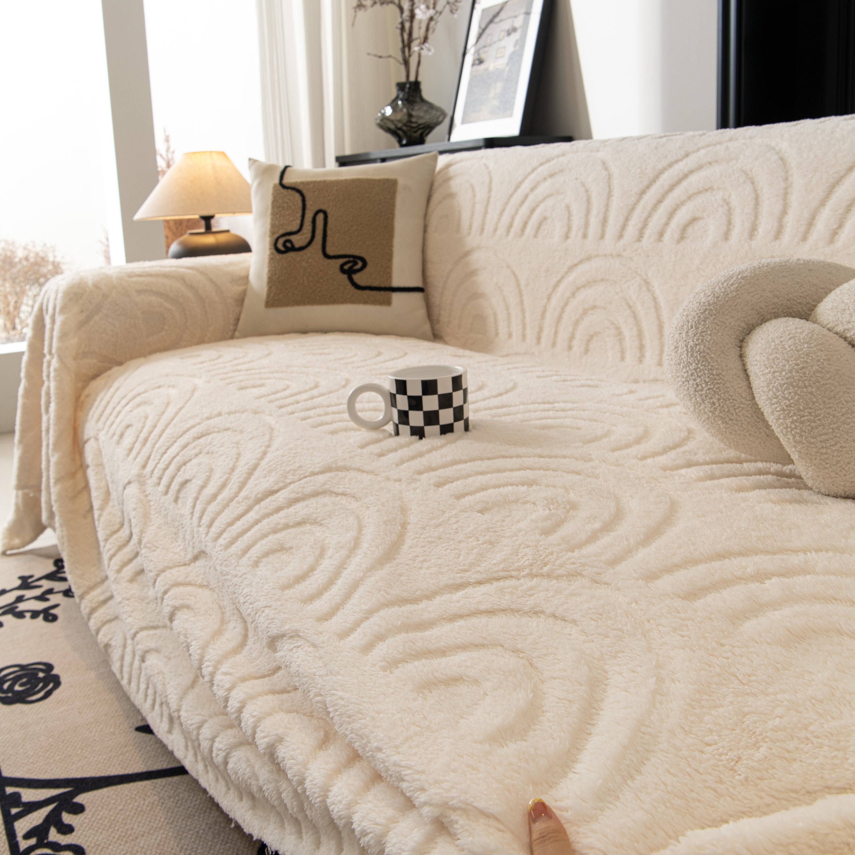 Plush Warm Decor Couch Cover Soft Jacquard Fleece Throw Blankets For Bed Couch Sofa Chair