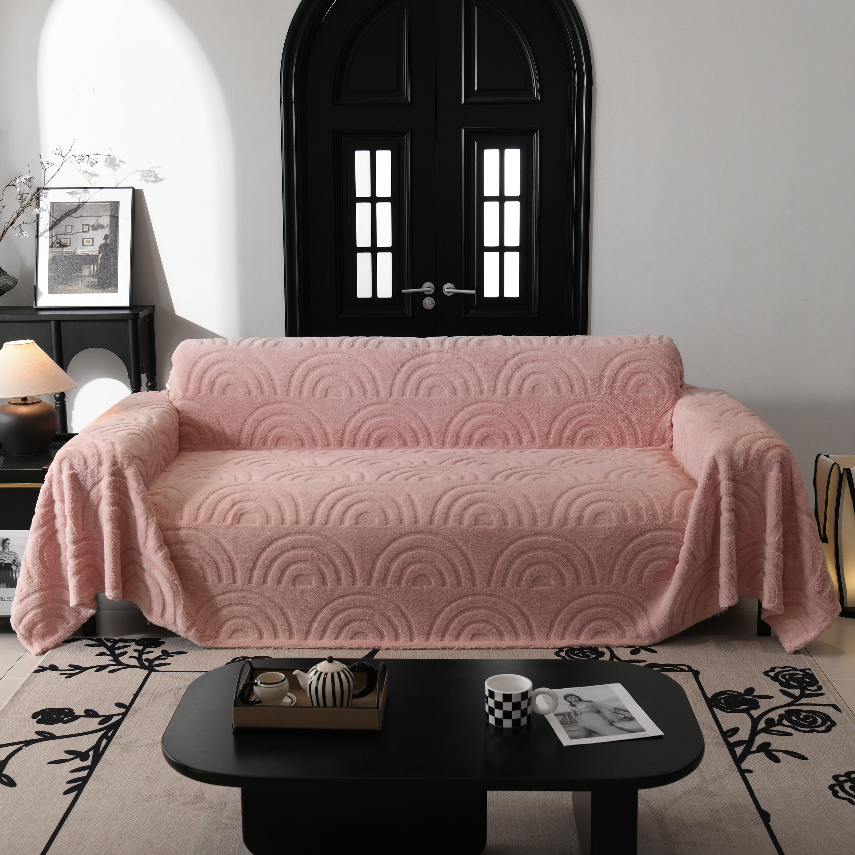 Plush Warm Decor Couch Cover Soft Jacquard Fleece Throw Blankets For Bed Couch Sofa Chair
