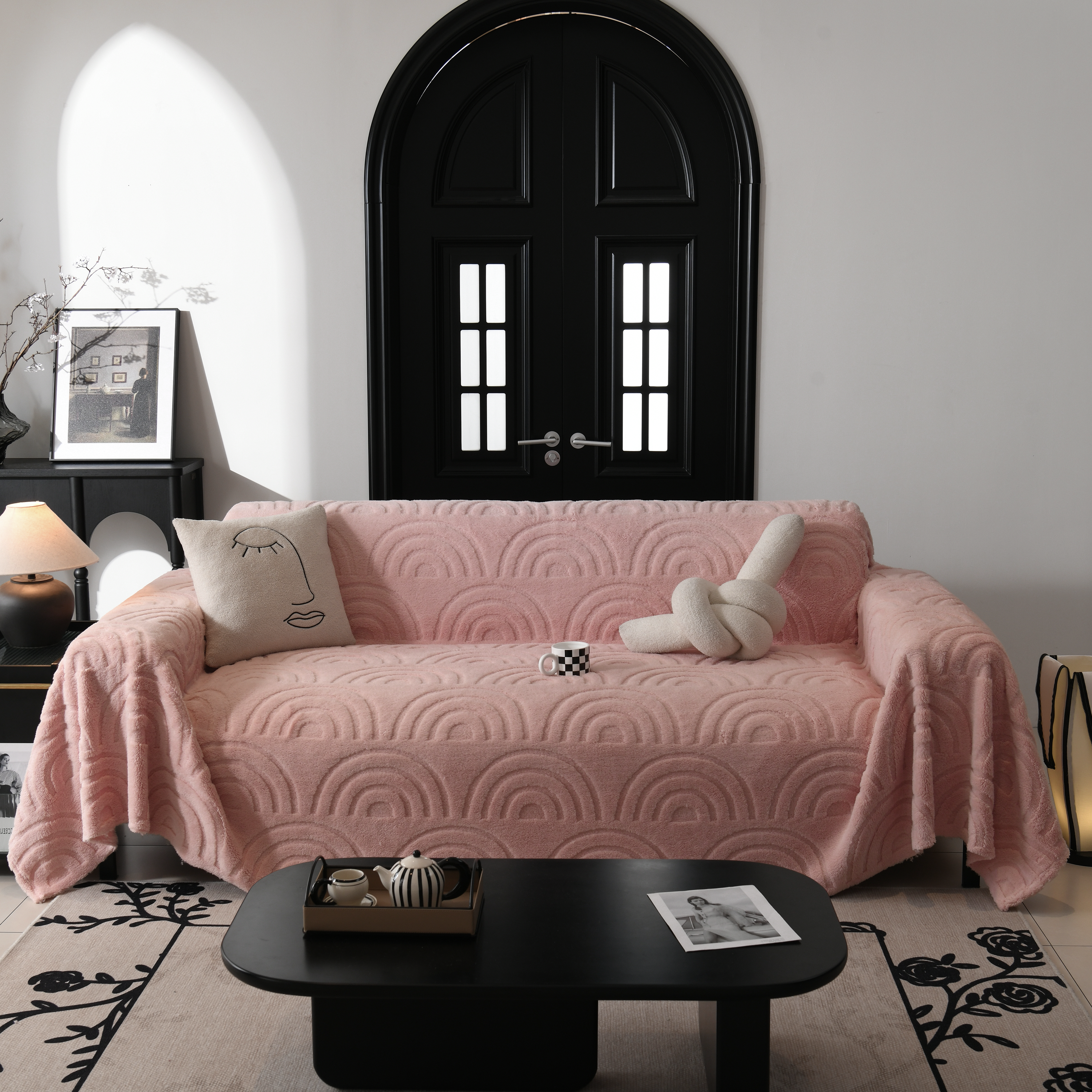 Plush Warm Decor Couch Cover Soft Jacquard Fleece Throw Blankets For Bed Couch Sofa Chair