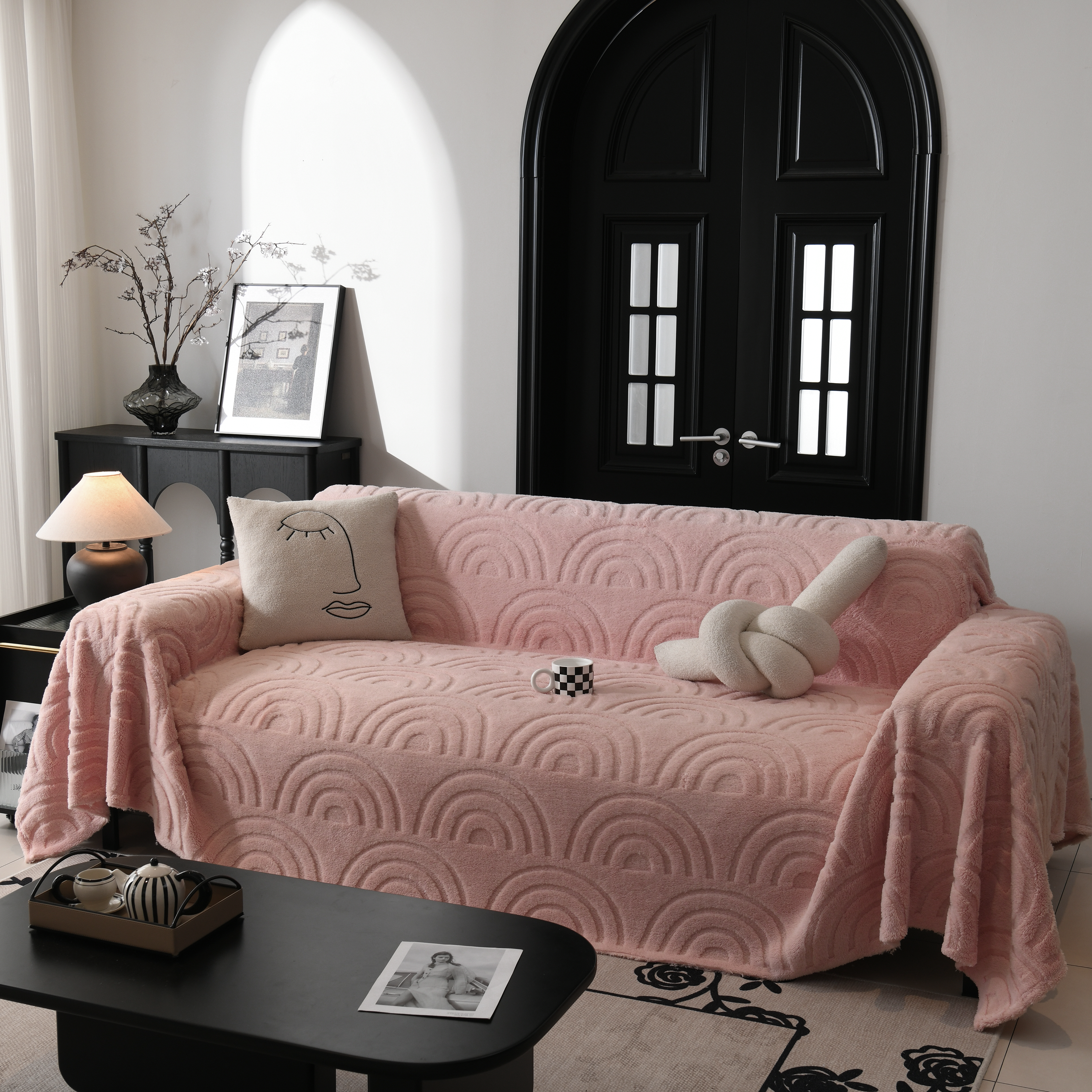 Plush Warm Decor Couch Cover Soft Jacquard Fleece Throw Blankets For Bed Couch Sofa Chair