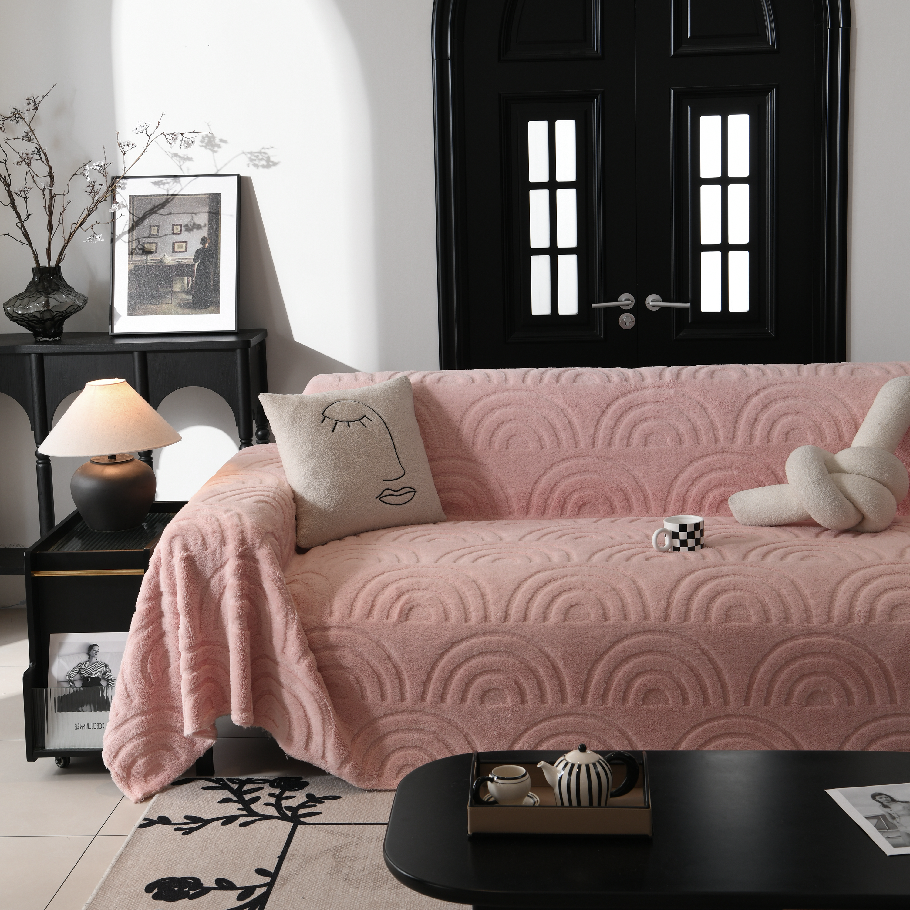 Plush Warm Decor Couch Cover Soft Jacquard Fleece Throw Blankets For Bed Couch Sofa Chair