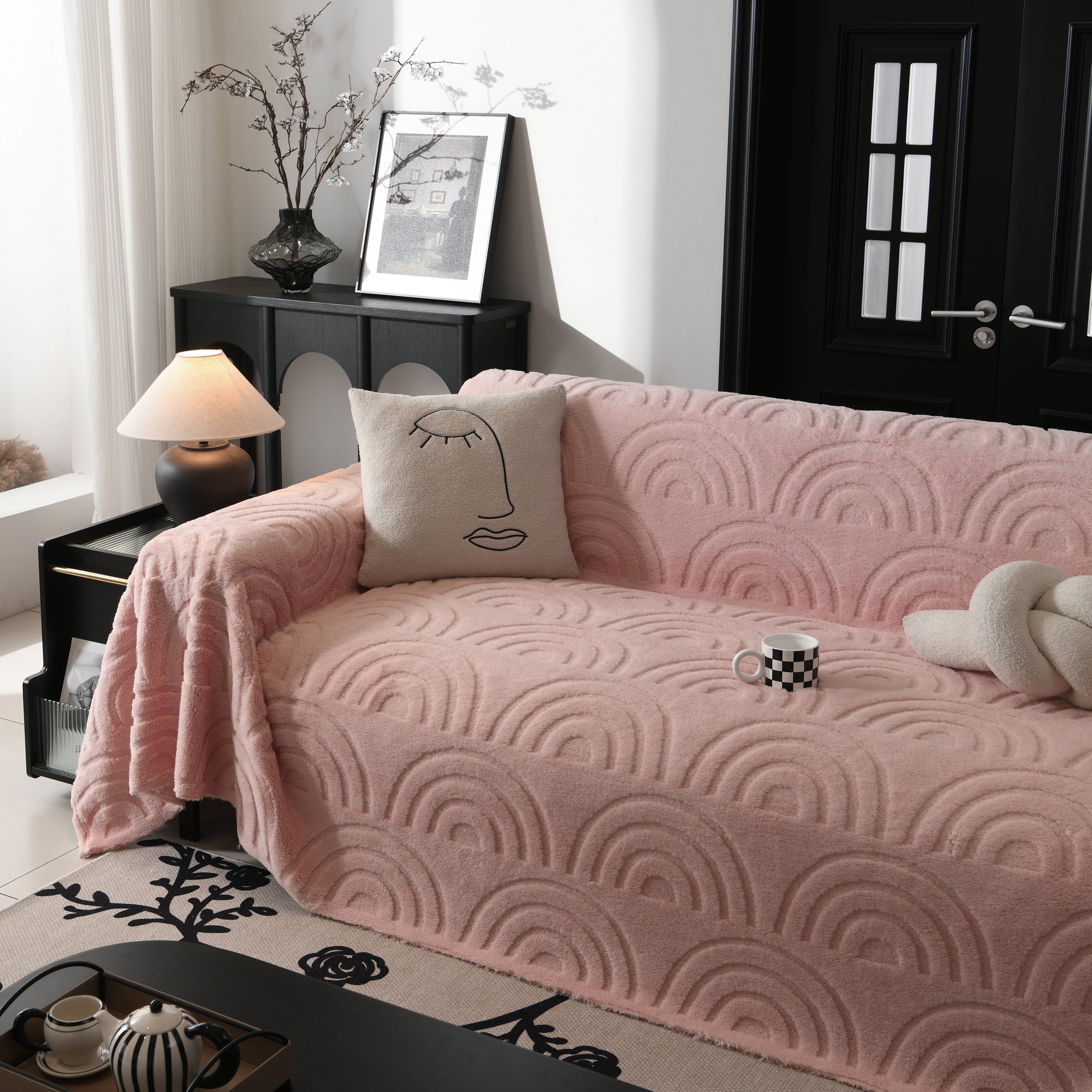 Plush Warm Decor Couch Cover Soft Jacquard Fleece Throw Blankets For Bed Couch Sofa Chair