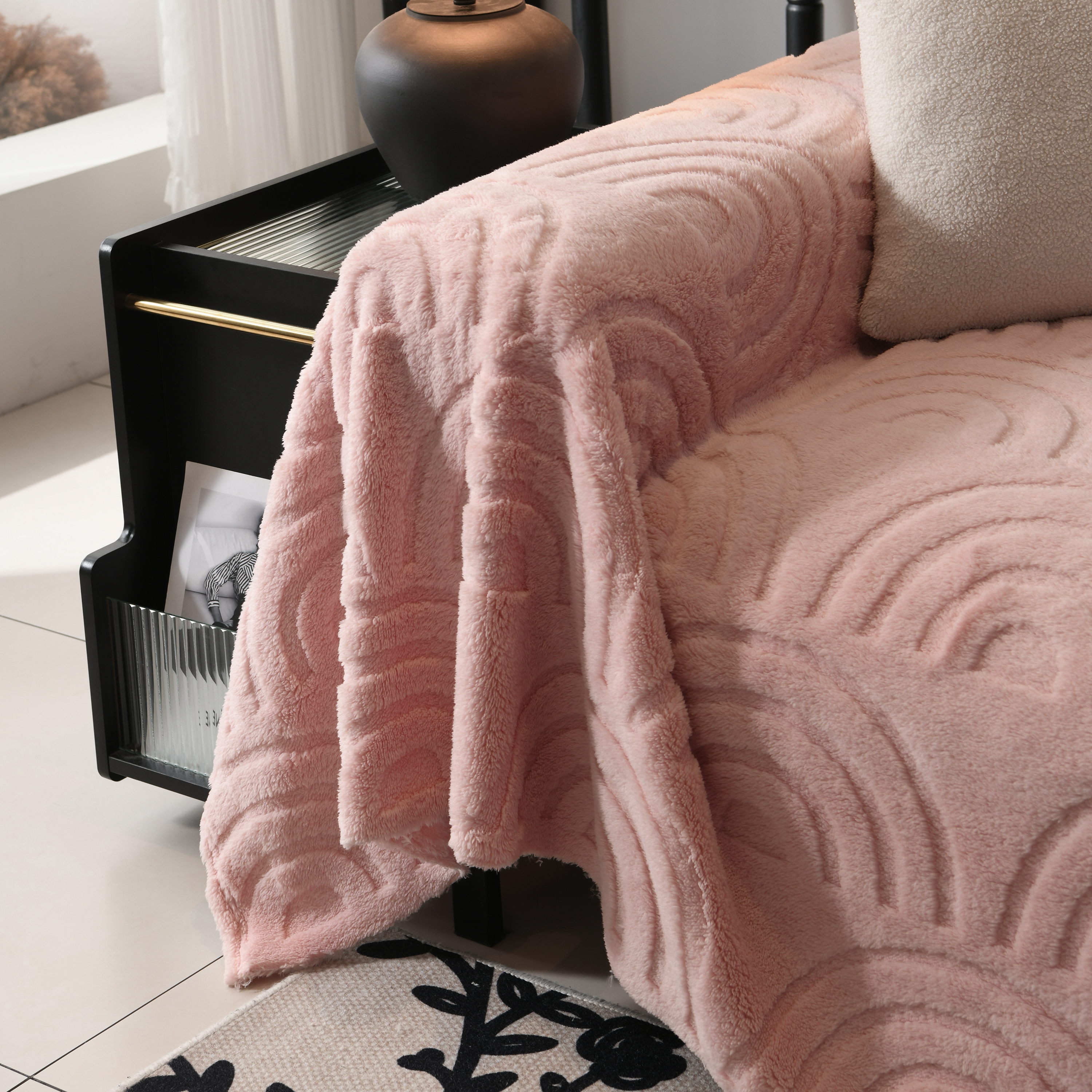 Plush Warm Decor Couch Cover Soft Jacquard Fleece Throw Blankets For Bed Couch Sofa Chair