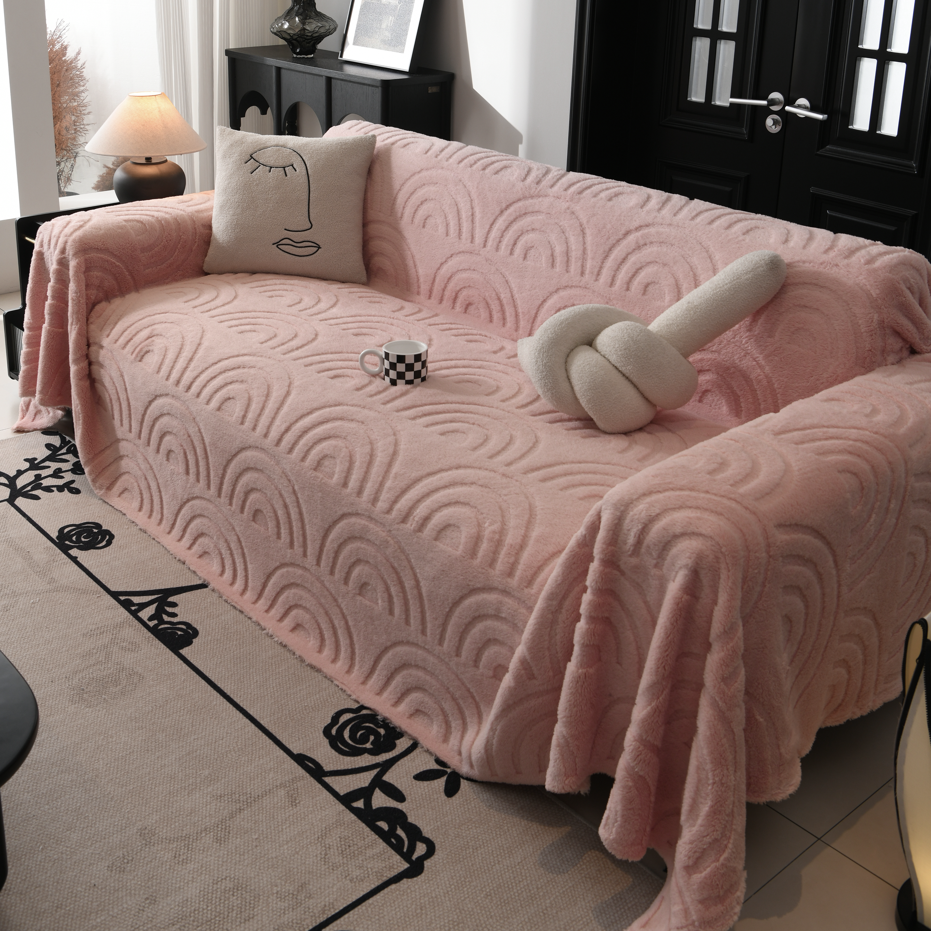Plush Warm Decor Couch Cover Soft Jacquard Fleece Throw Blankets For Bed Couch Sofa Chair