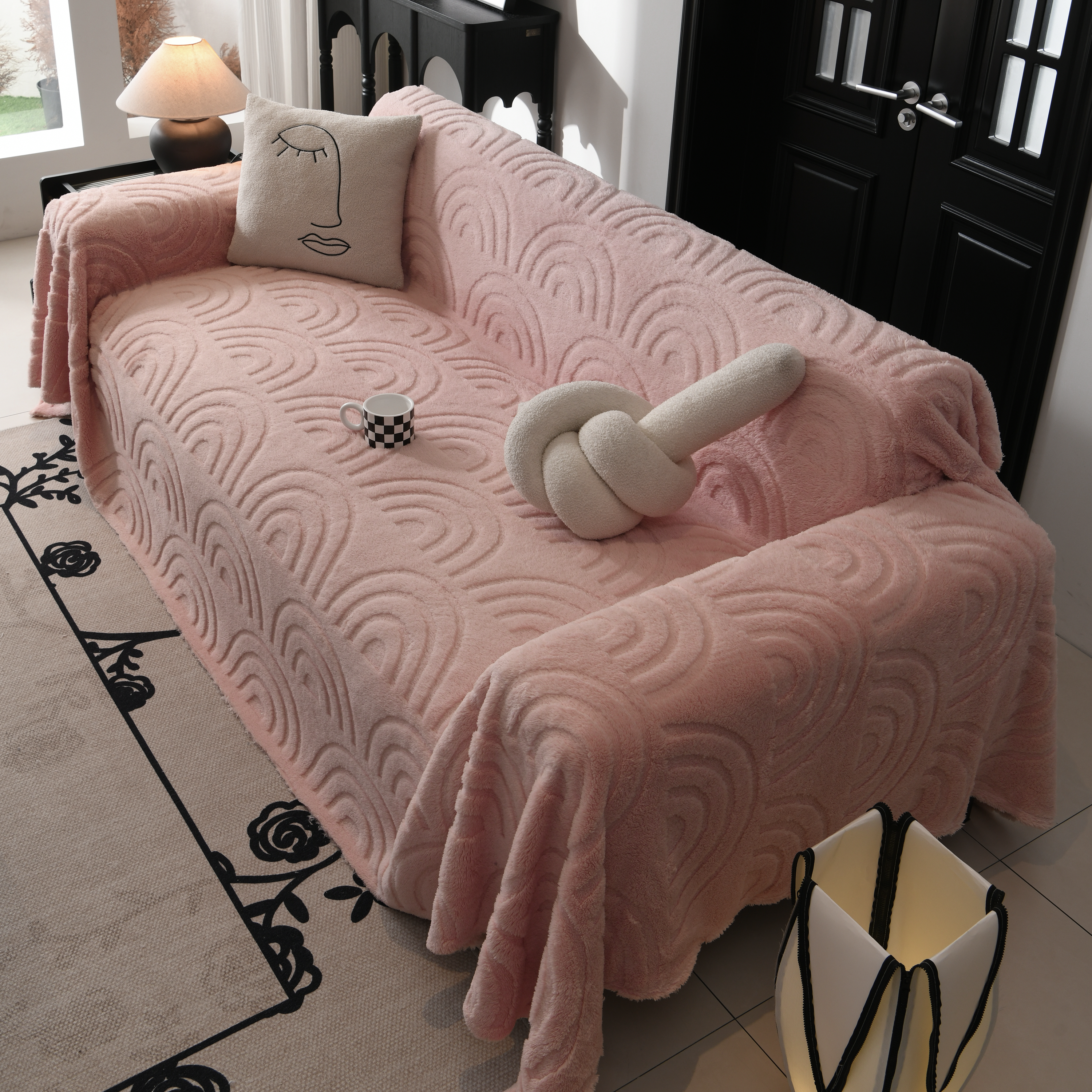 Plush Warm Decor Couch Cover Soft Jacquard Fleece Throw Blankets For Bed Couch Sofa Chair