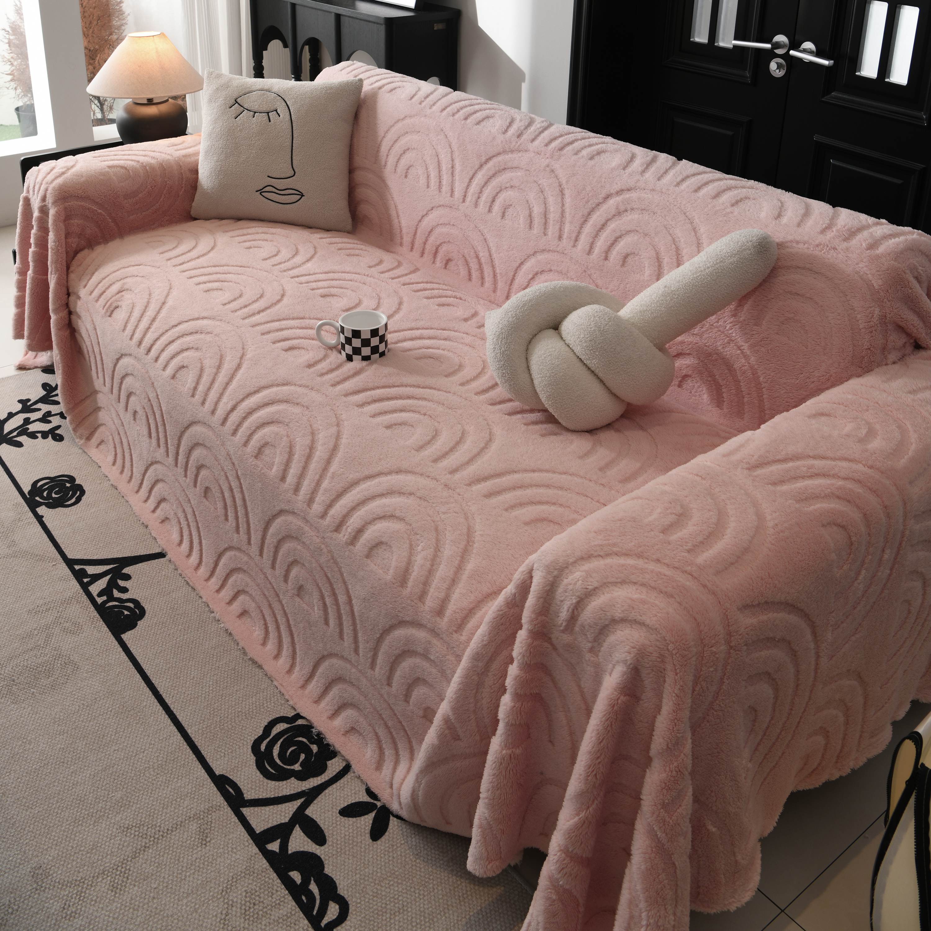 Plush Warm Decor Couch Cover Soft Jacquard Fleece Throw Blankets For Bed Couch Sofa Chair