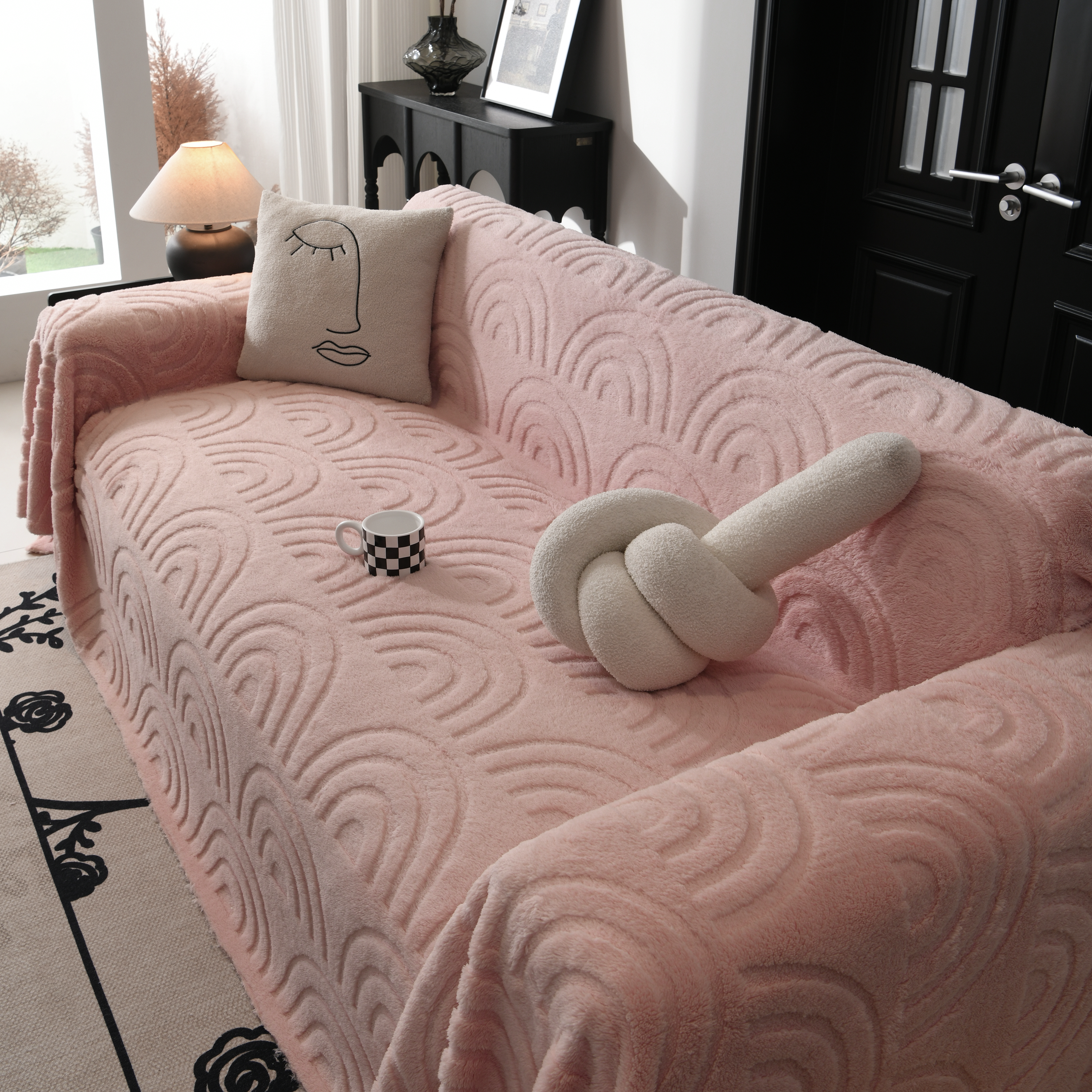 Plush Warm Decor Couch Cover Soft Jacquard Fleece Throw Blankets For Bed Couch Sofa Chair