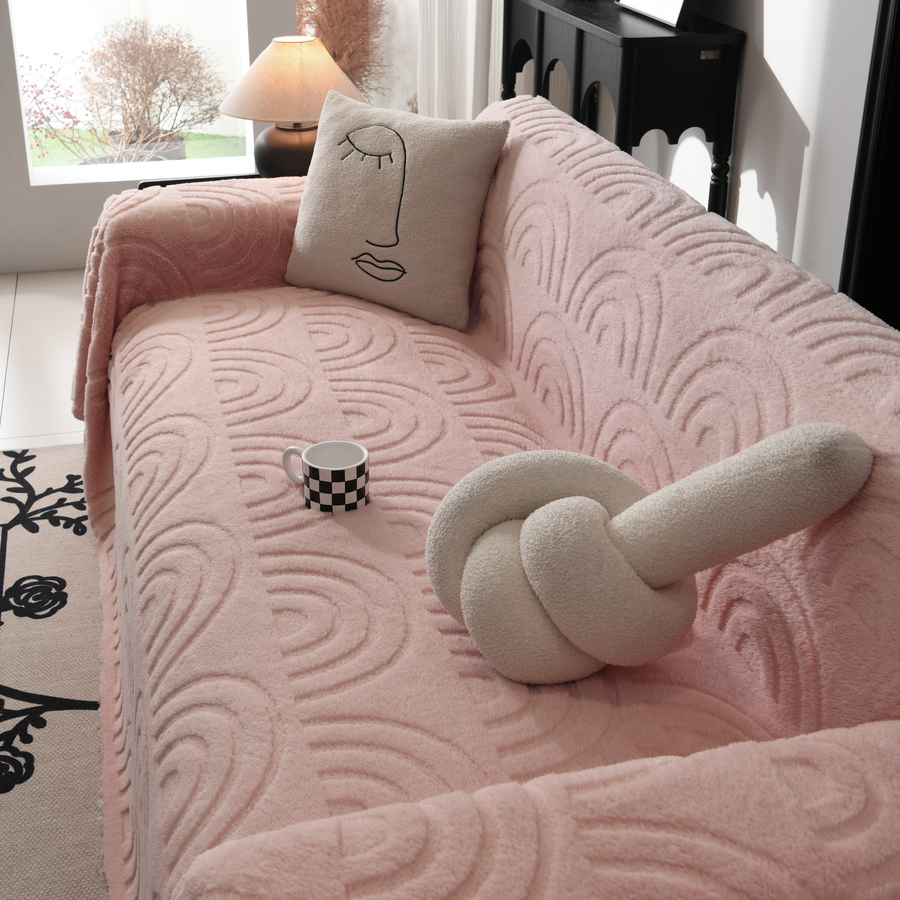 Plush Warm Decor Couch Cover Soft Jacquard Fleece Throw Blankets For Bed Couch Sofa Chair