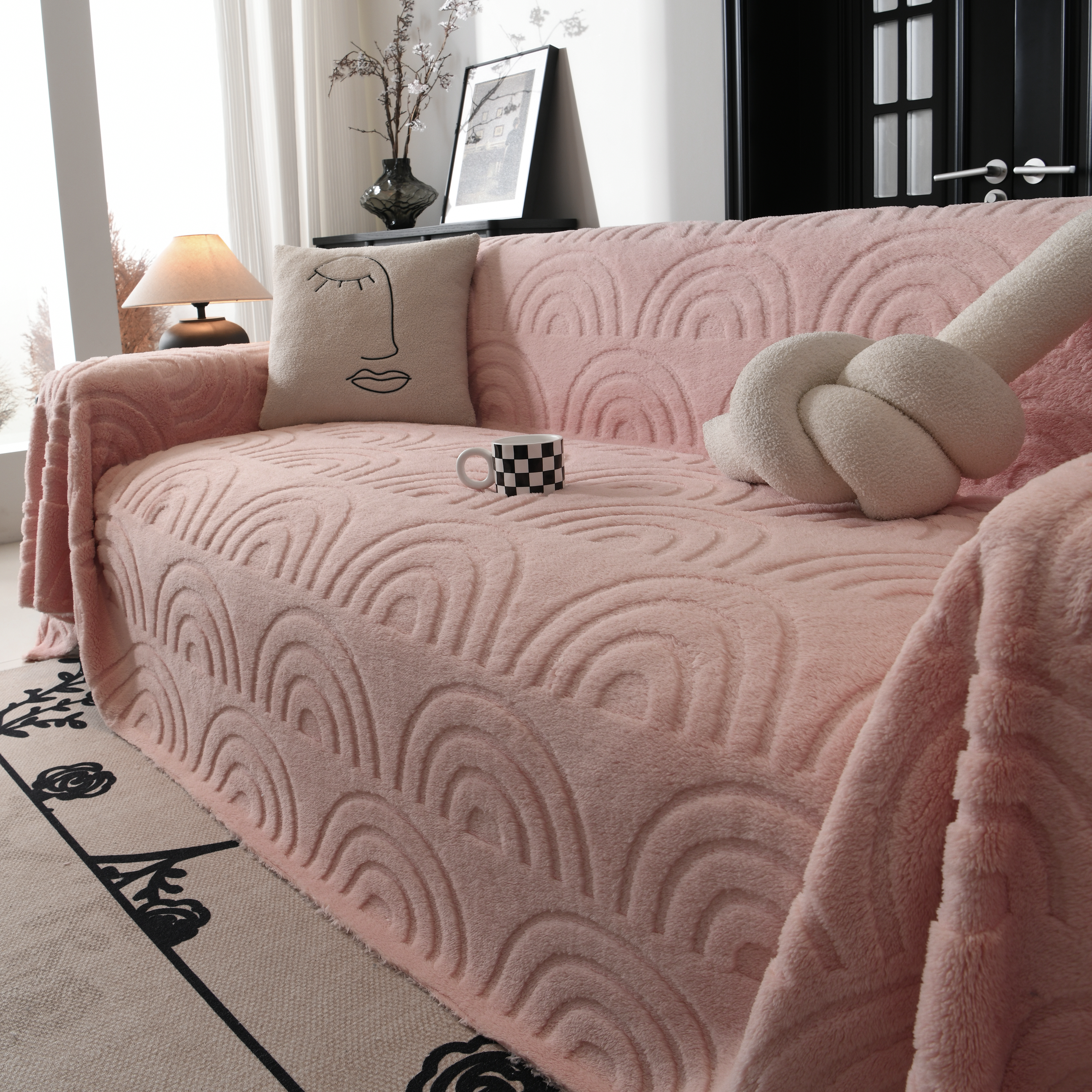 Plush Warm Decor Couch Cover Soft Jacquard Fleece Throw Blankets For Bed Couch Sofa Chair