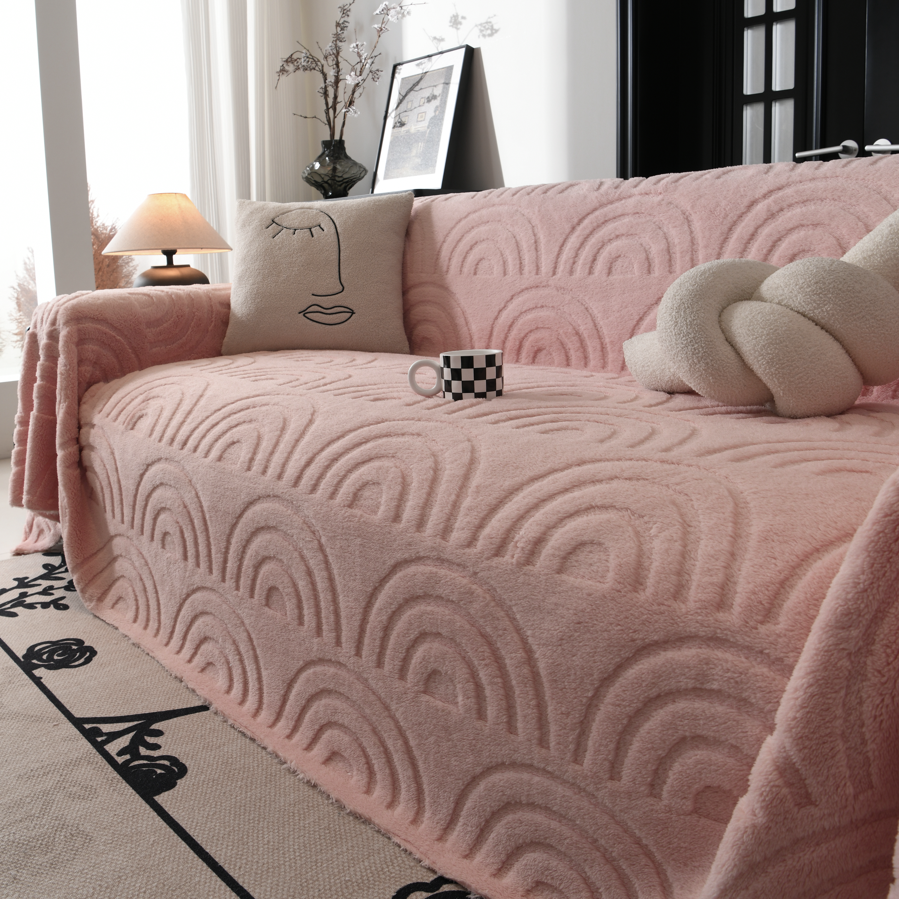 Plush Warm Decor Couch Cover Soft Jacquard Fleece Throw Blankets For Bed Couch Sofa Chair