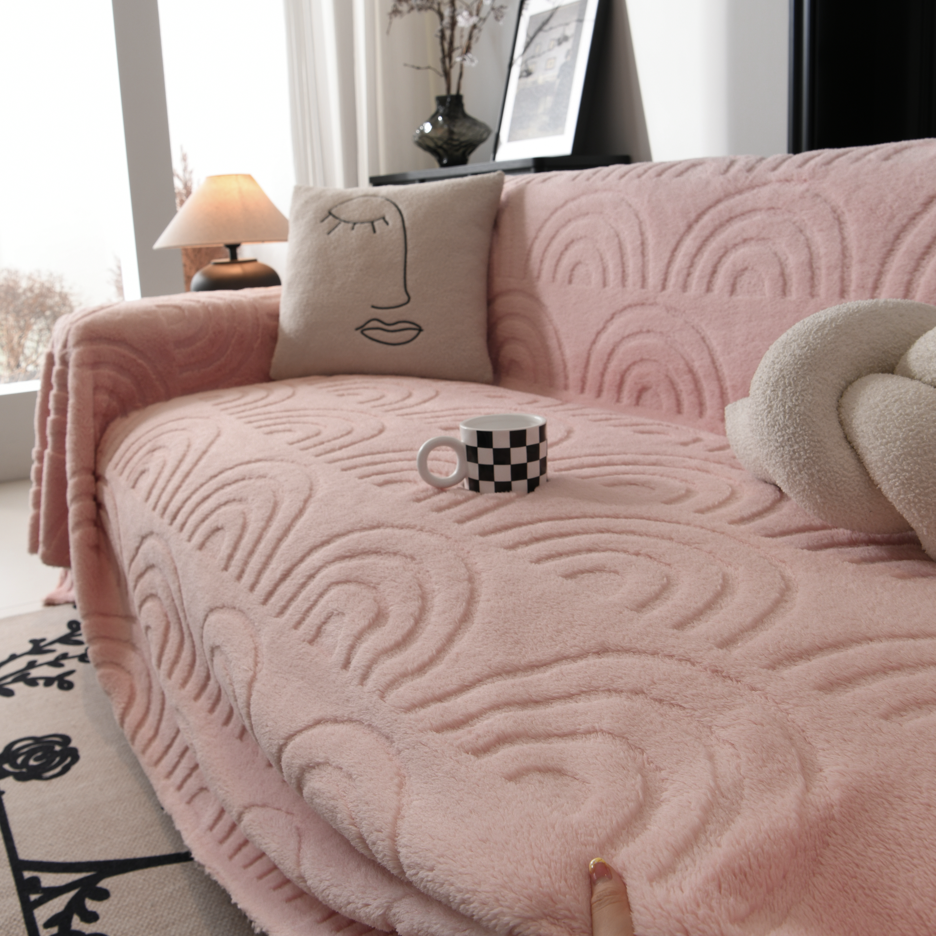 Plush Warm Decor Couch Cover Soft Jacquard Fleece Throw Blankets For Bed Couch Sofa Chair