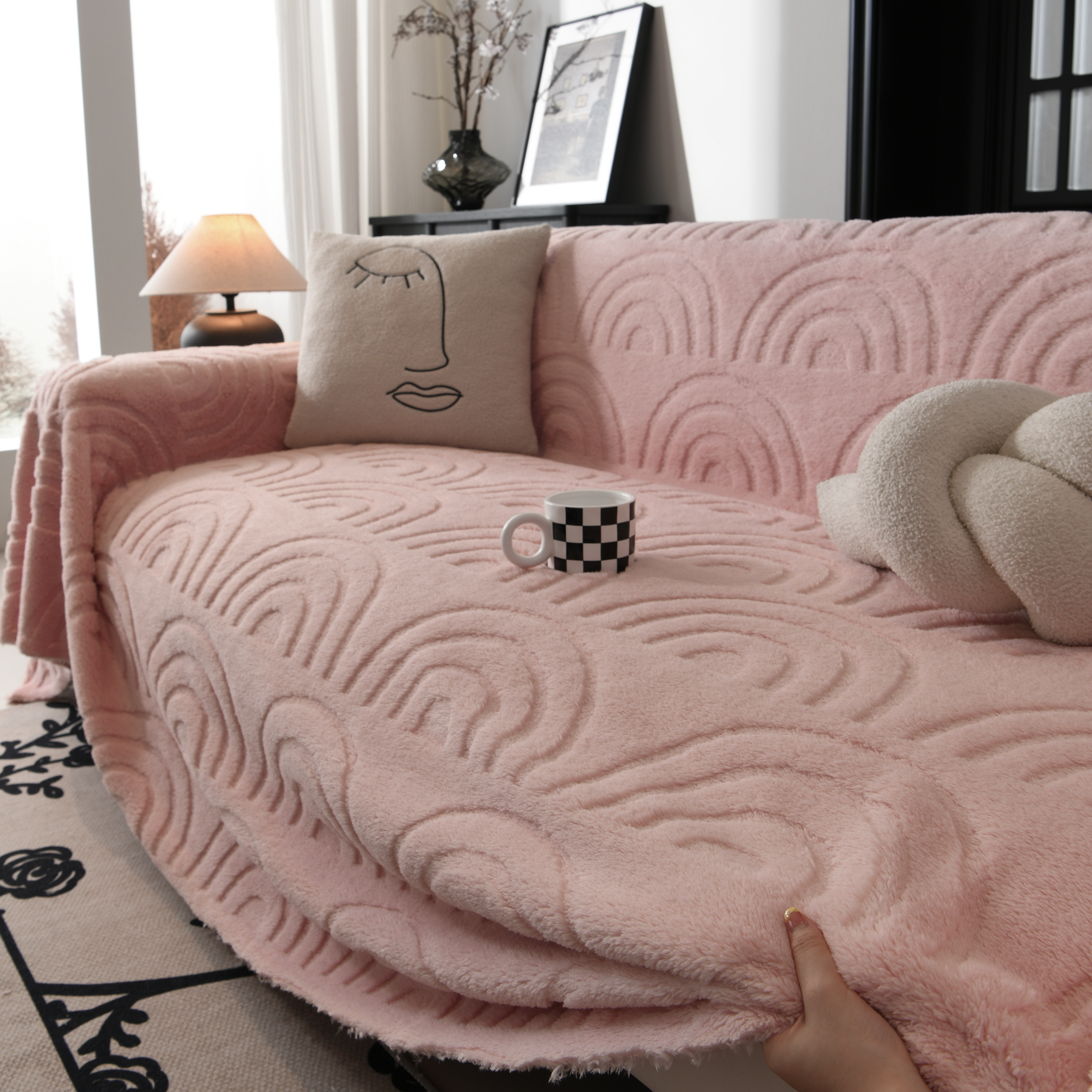 Plush Warm Decor Couch Cover Soft Jacquard Fleece Throw Blankets For Bed Couch Sofa Chair