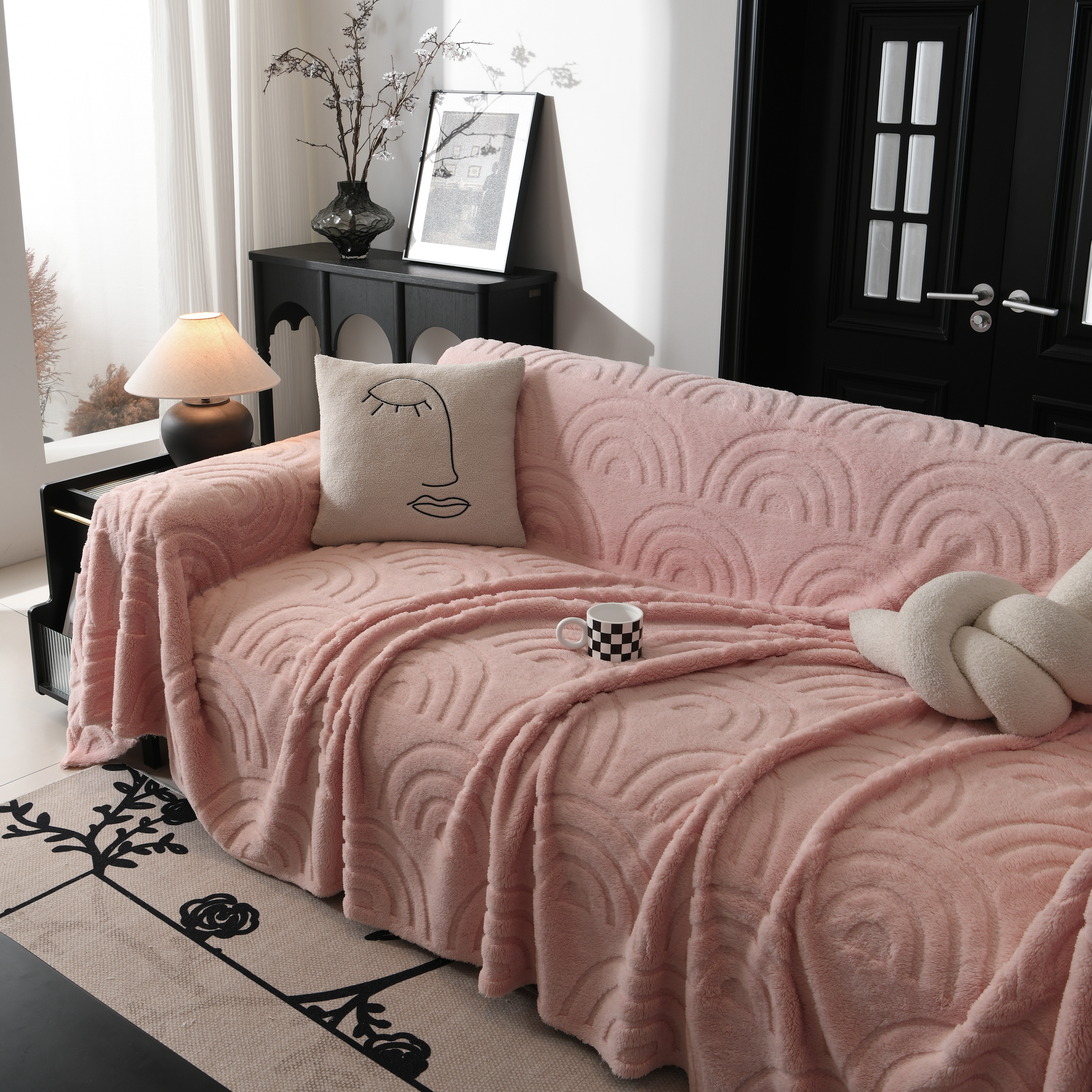 Plush Warm Decor Couch Cover Soft Jacquard Fleece Throw Blankets For Bed Couch Sofa Chair