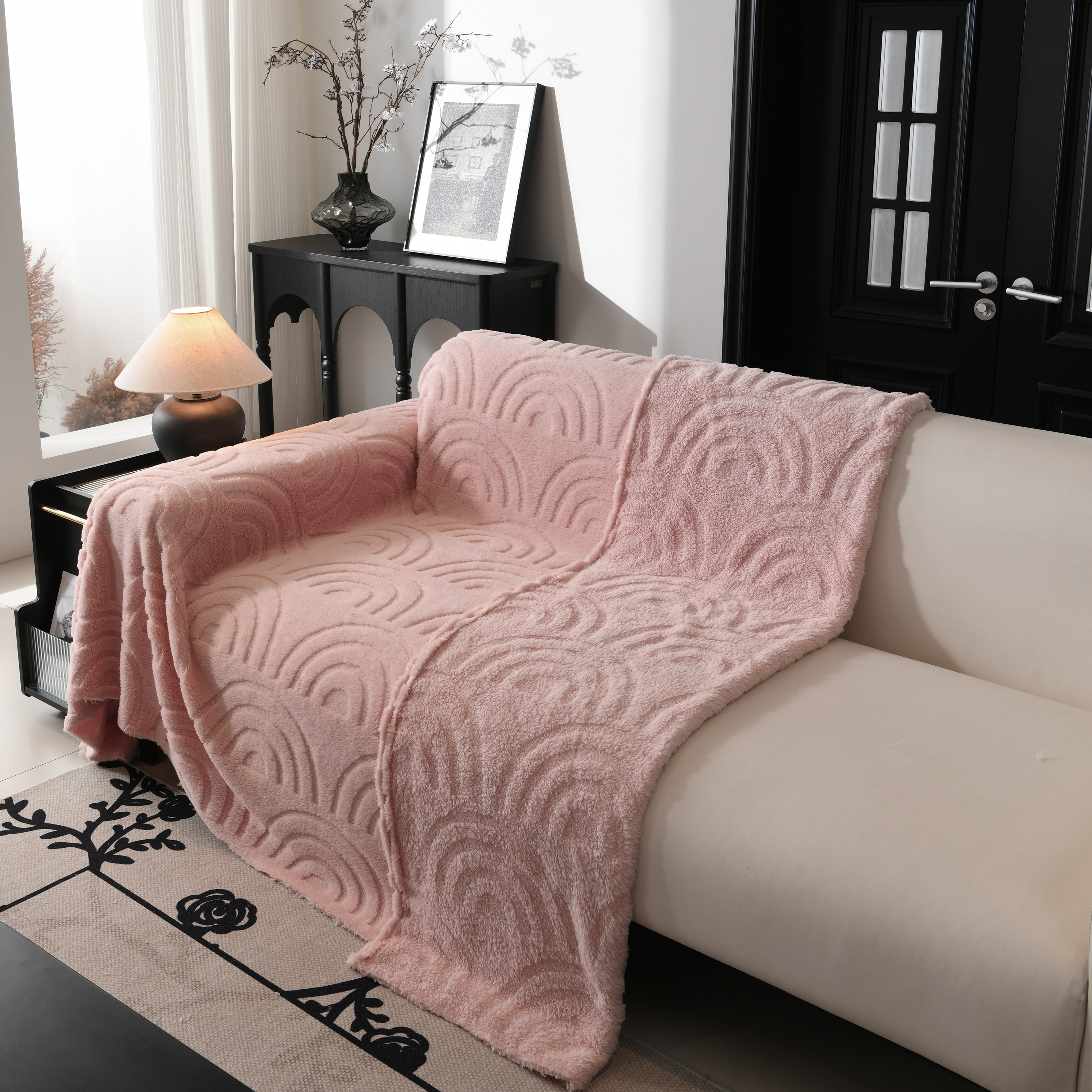 Plush Warm Decor Couch Cover Soft Jacquard Fleece Throw Blankets For Bed Couch Sofa Chair
