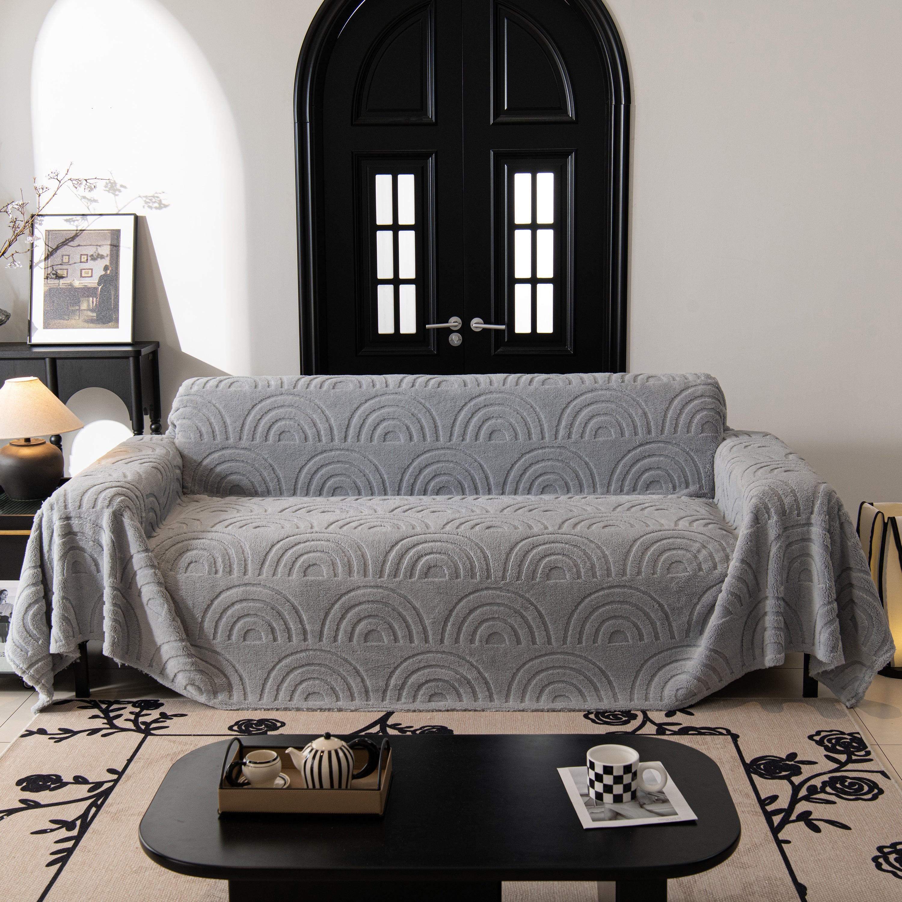 Plush Warm Decor Couch Cover Soft Jacquard Fleece Throw Blankets For Bed Couch Sofa Chair