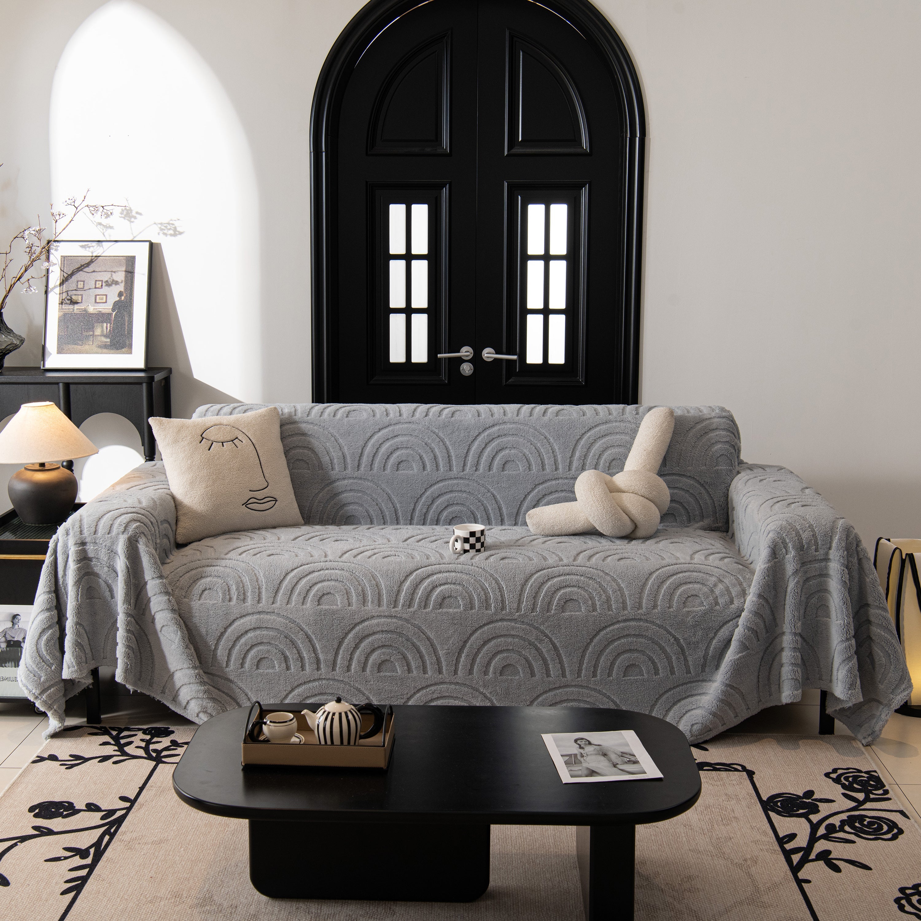 Plush Warm Decor Couch Cover Soft Jacquard Fleece Throw Blankets For Bed Couch Sofa Chair