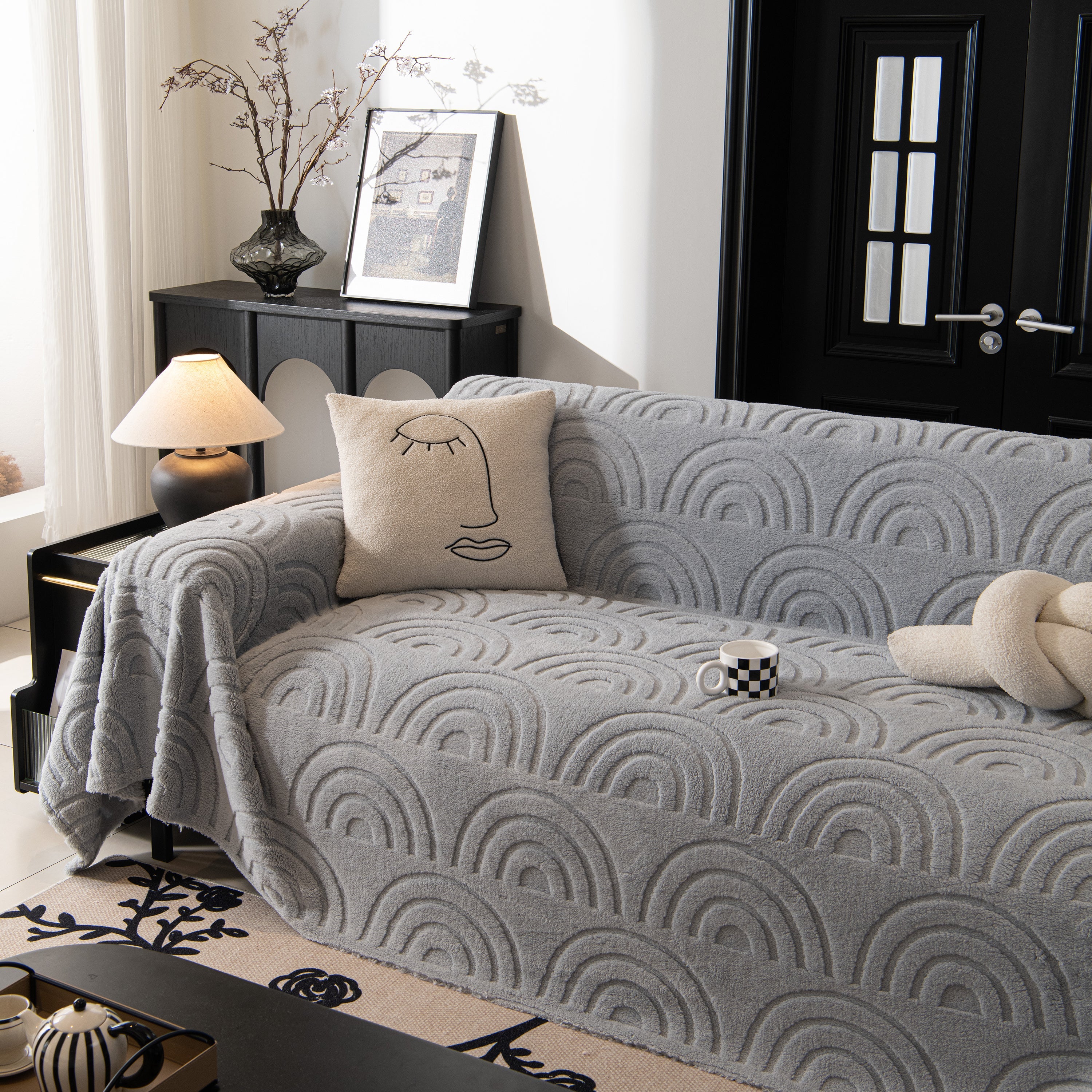 Plush Warm Decor Couch Cover Soft Jacquard Fleece Throw Blankets For Bed Couch Sofa Chair