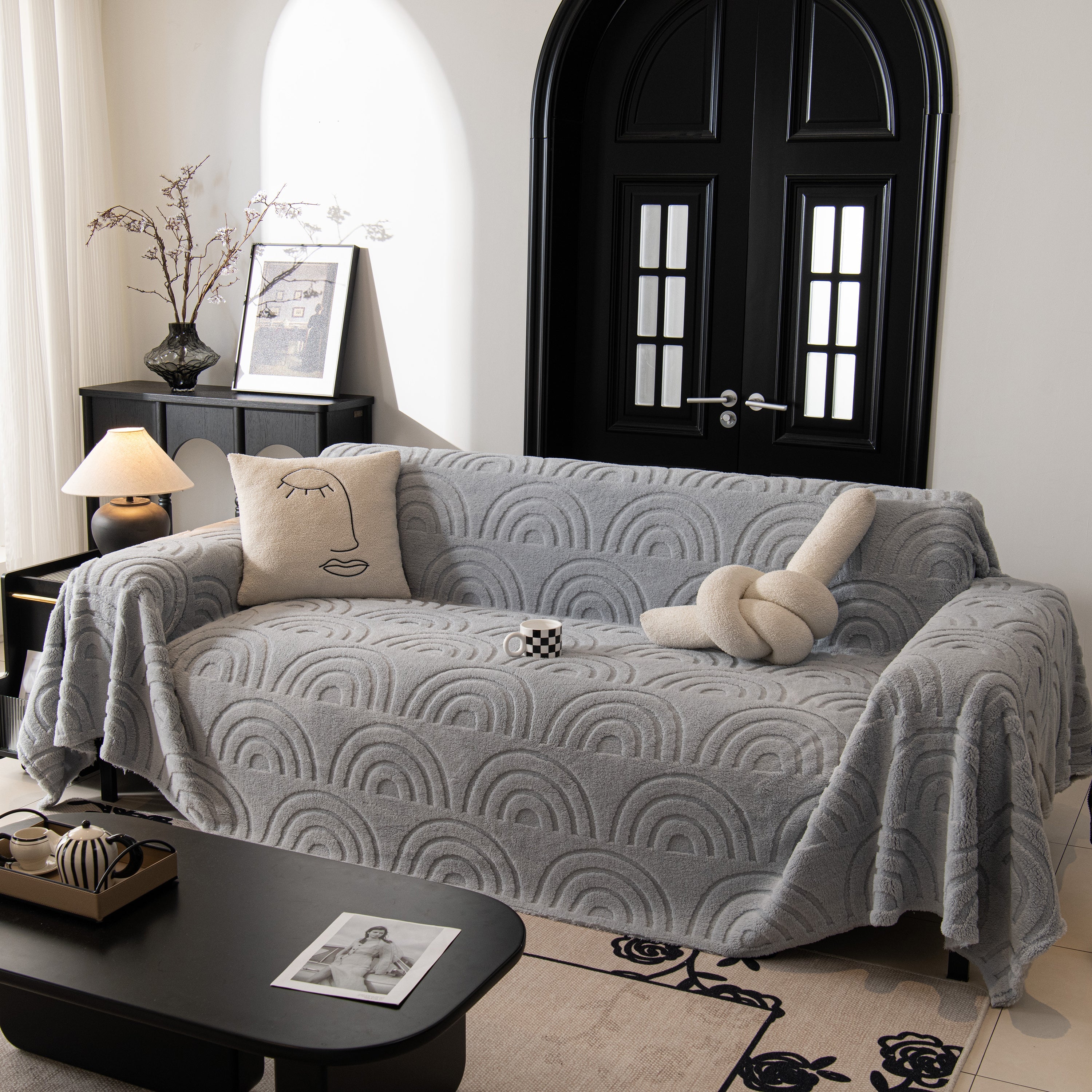 Plush Warm Decor Couch Cover Soft Jacquard Fleece Throw Blankets For Bed Couch Sofa Chair