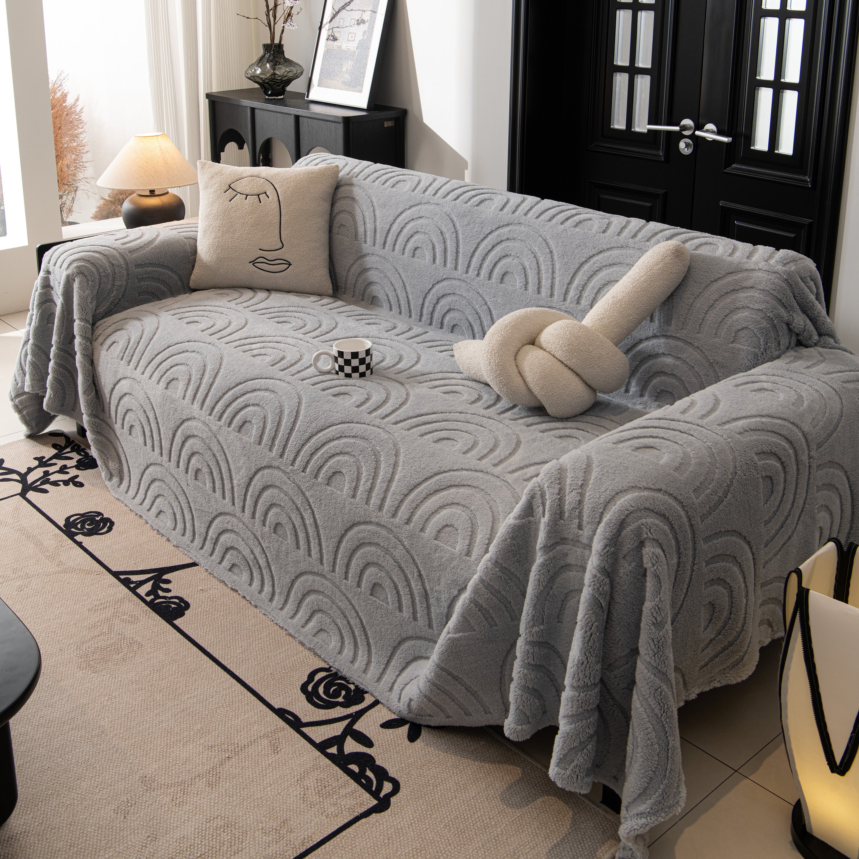 Plush Warm Decor Couch Cover Soft Jacquard Fleece Throw Blankets For Bed Couch Sofa Chair