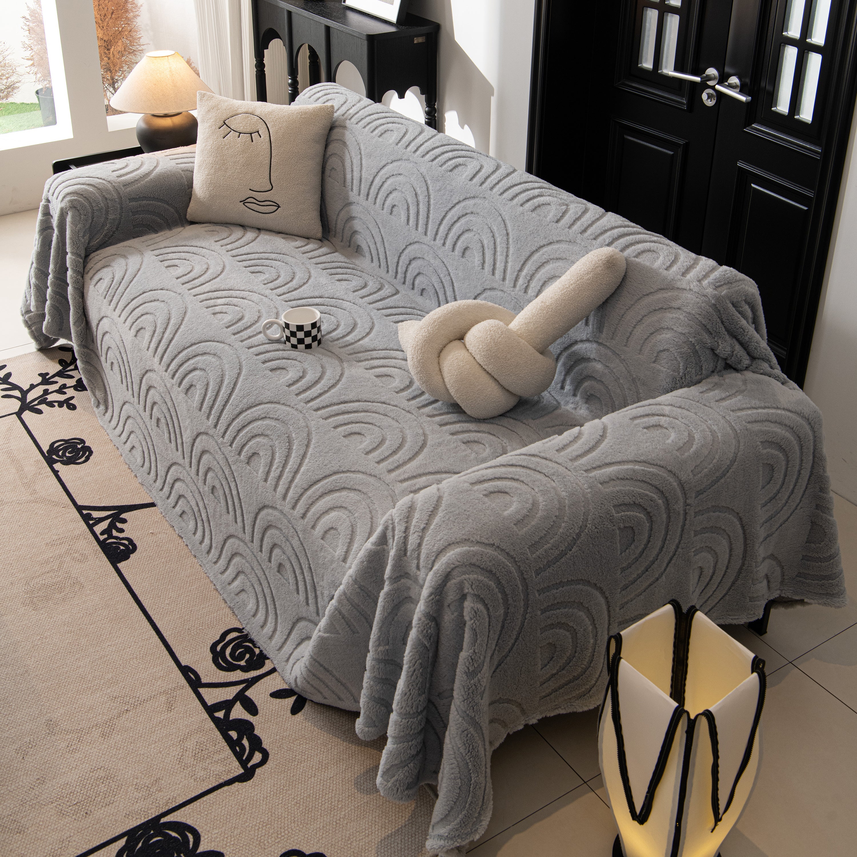Plush Warm Decor Couch Cover Soft Jacquard Fleece Throw Blankets For Bed Couch Sofa Chair