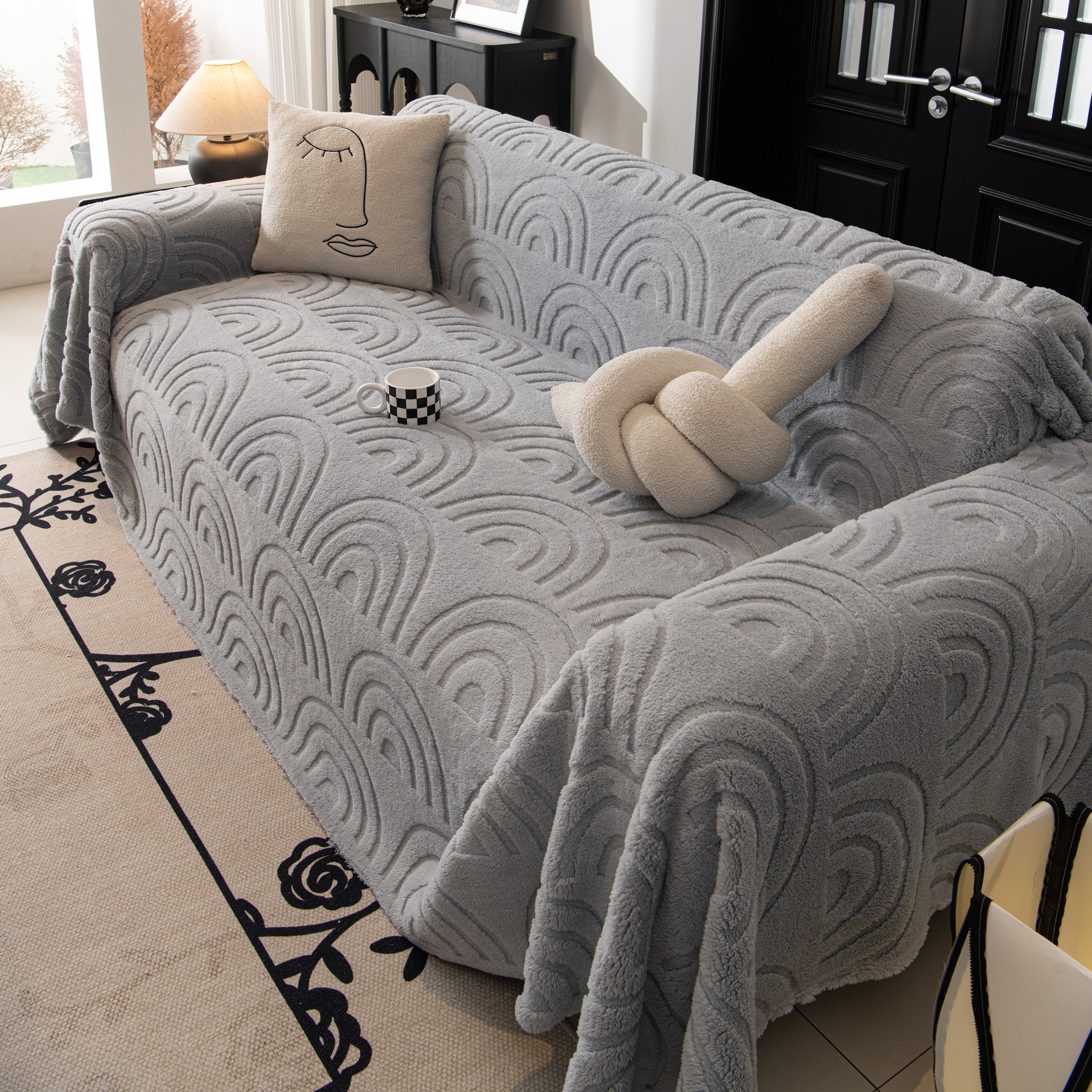 Plush Warm Decor Couch Cover Soft Jacquard Fleece Throw Blankets For Bed Couch Sofa Chair