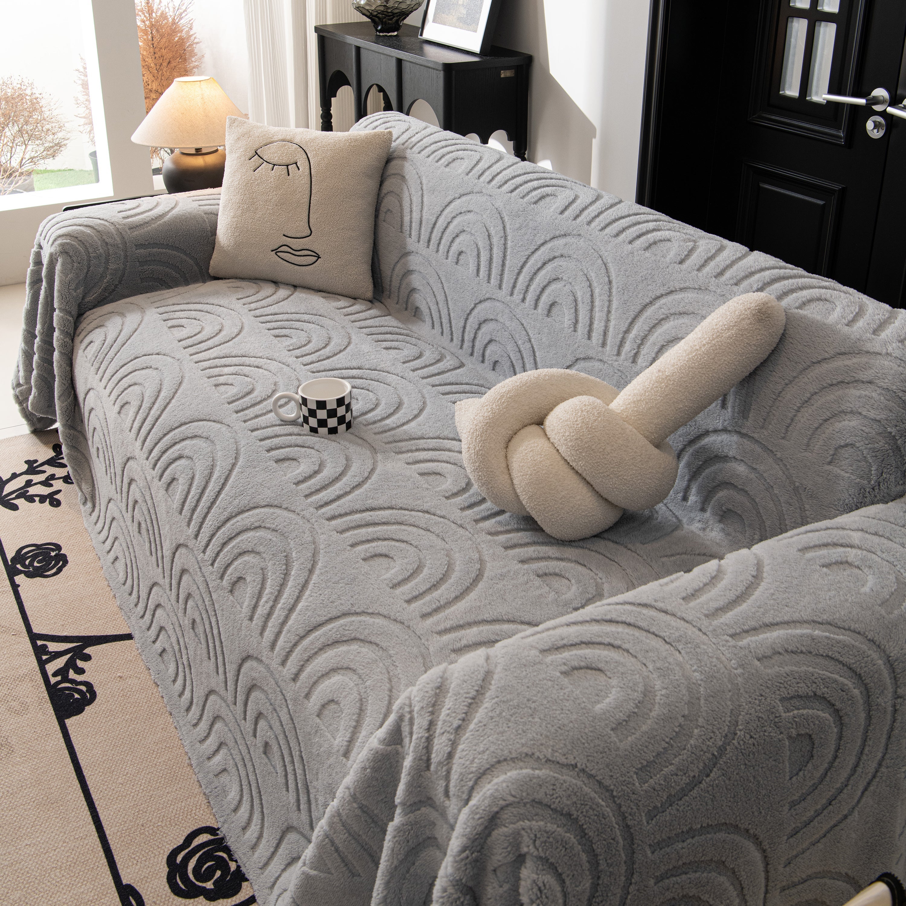 Plush Warm Decor Couch Cover Soft Jacquard Fleece Throw Blankets For Bed Couch Sofa Chair