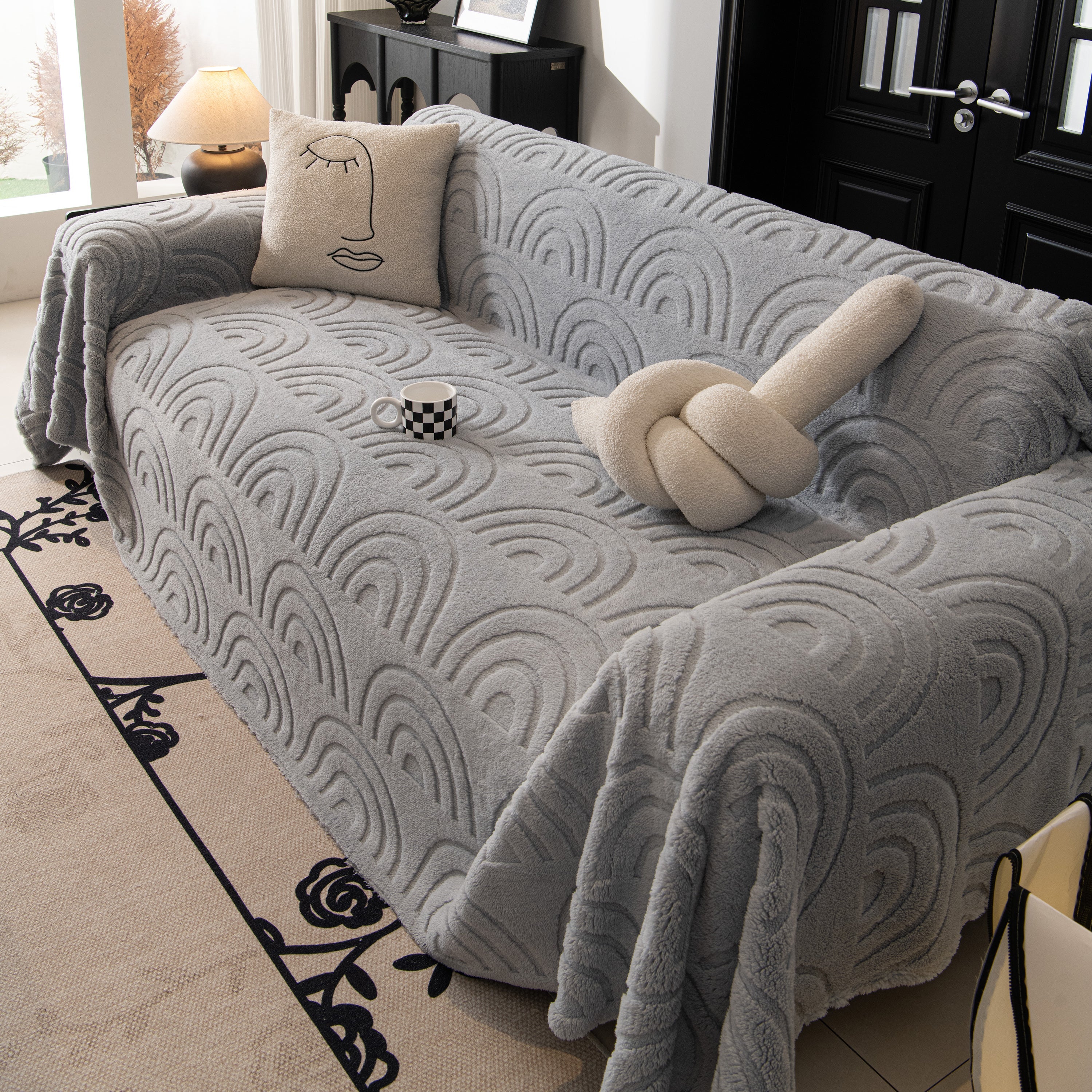 Plush Warm Decor Couch Cover Soft Jacquard Fleece Throw Blankets For Bed Couch Sofa Chair