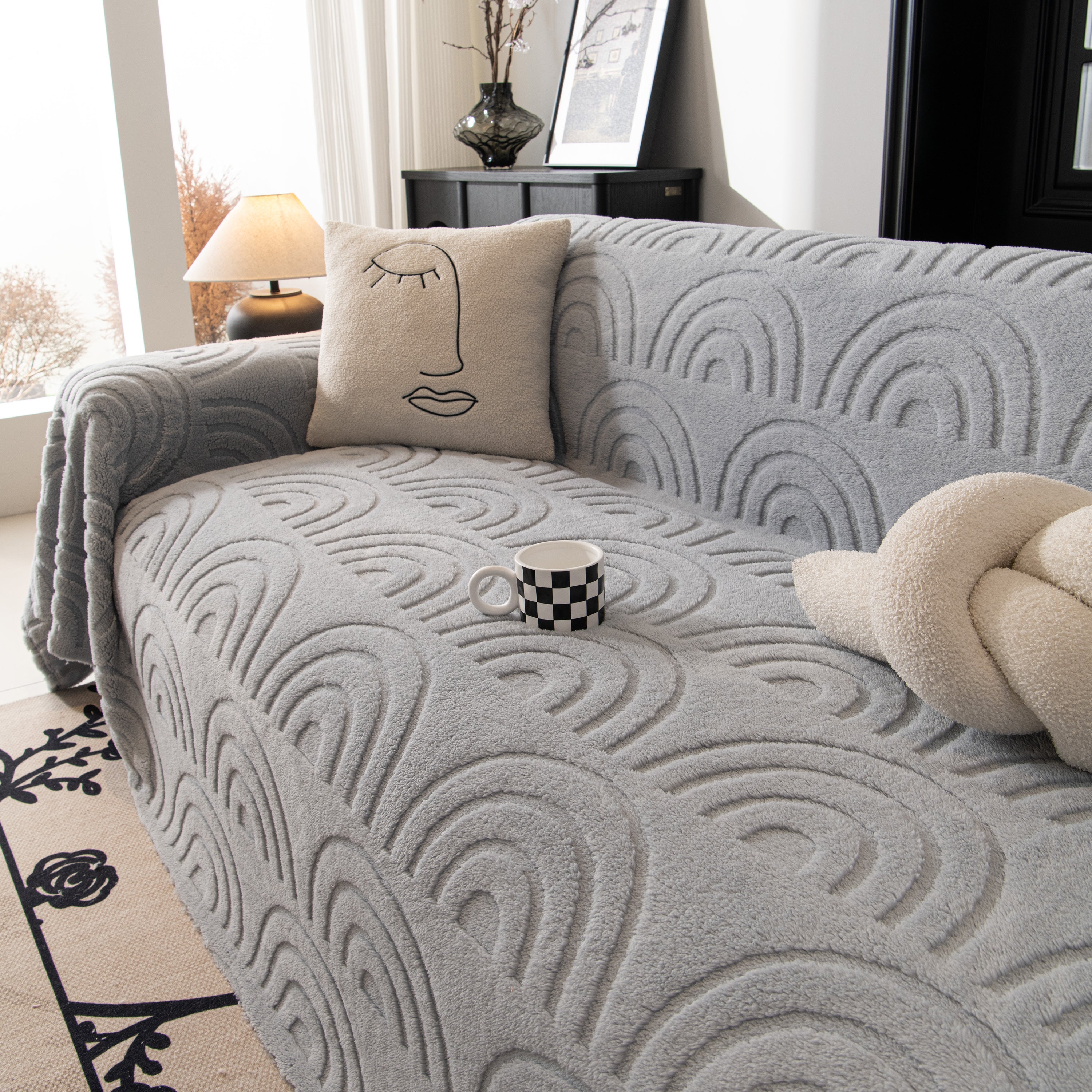 Plush Warm Decor Couch Cover Soft Jacquard Fleece Throw Blankets For Bed Couch Sofa Chair