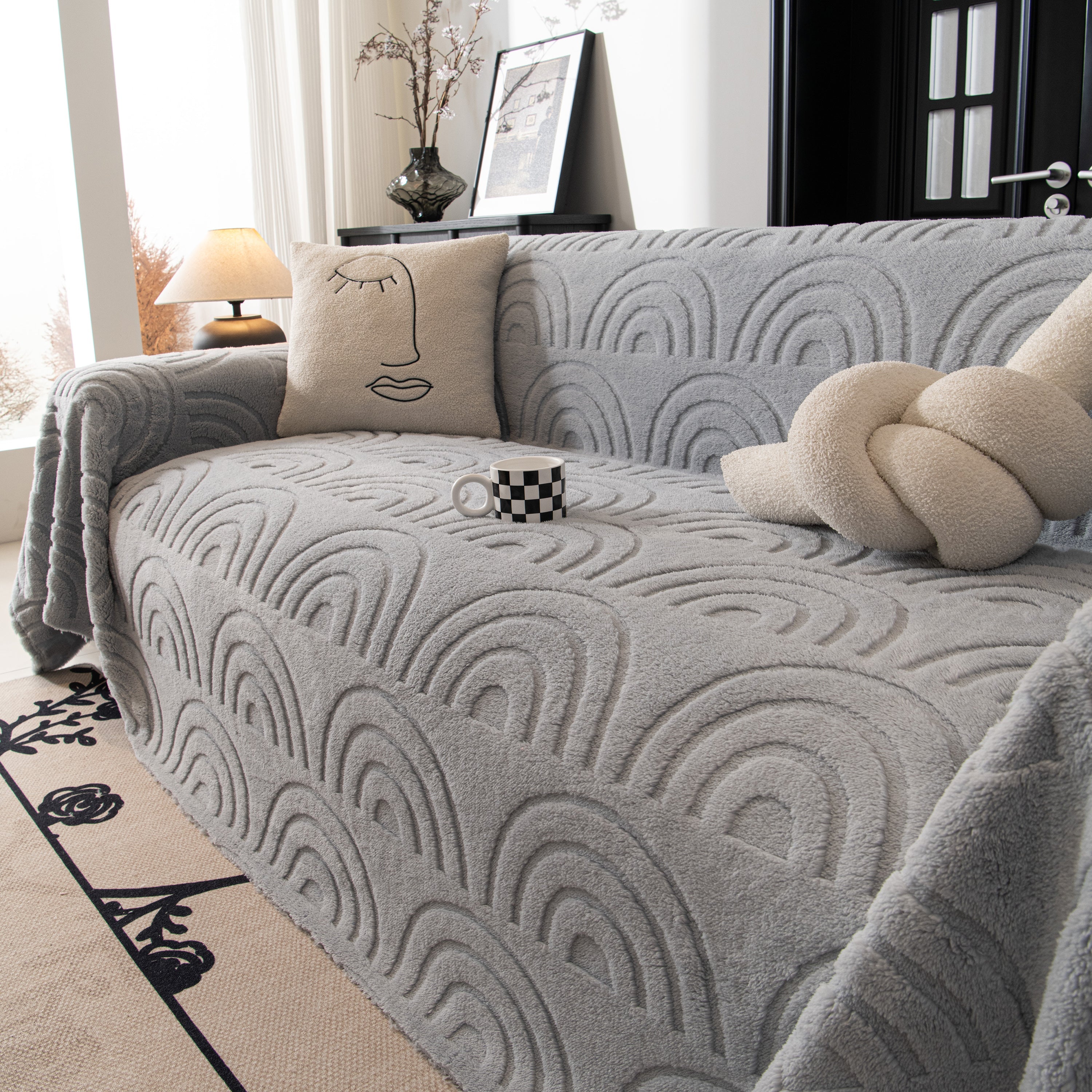 Plush Warm Decor Couch Cover Soft Jacquard Fleece Throw Blankets For Bed Couch Sofa Chair