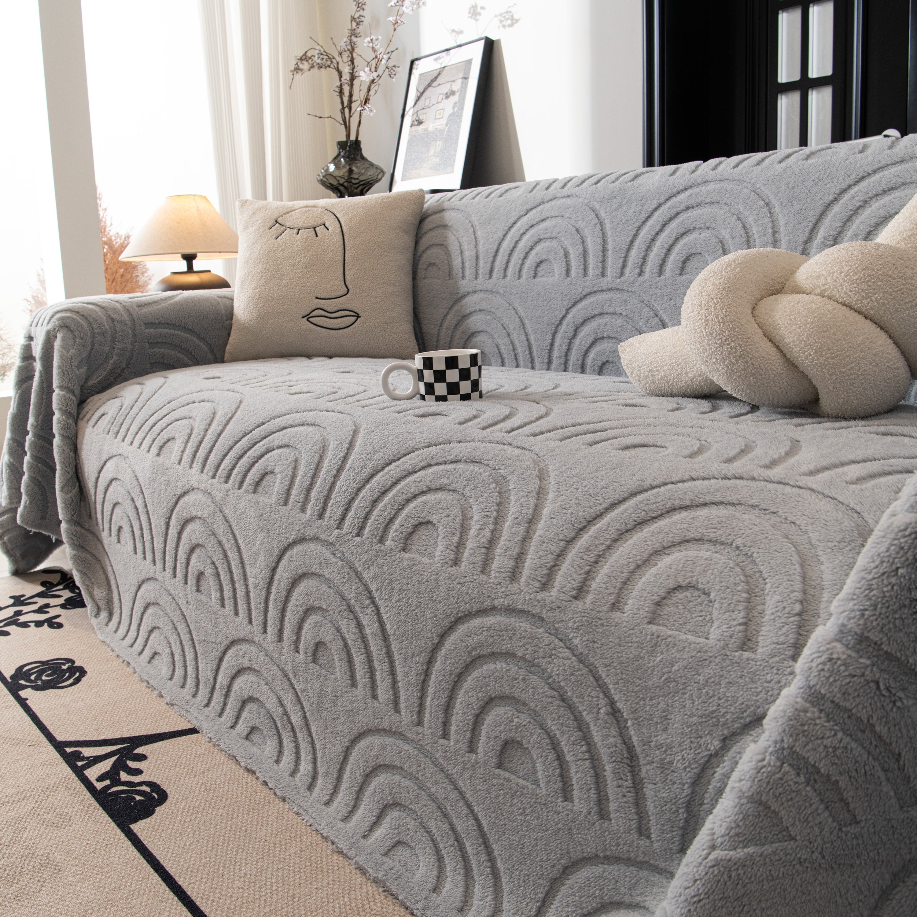 Plush Warm Decor Couch Cover Soft Jacquard Fleece Throw Blankets For Bed Couch Sofa Chair