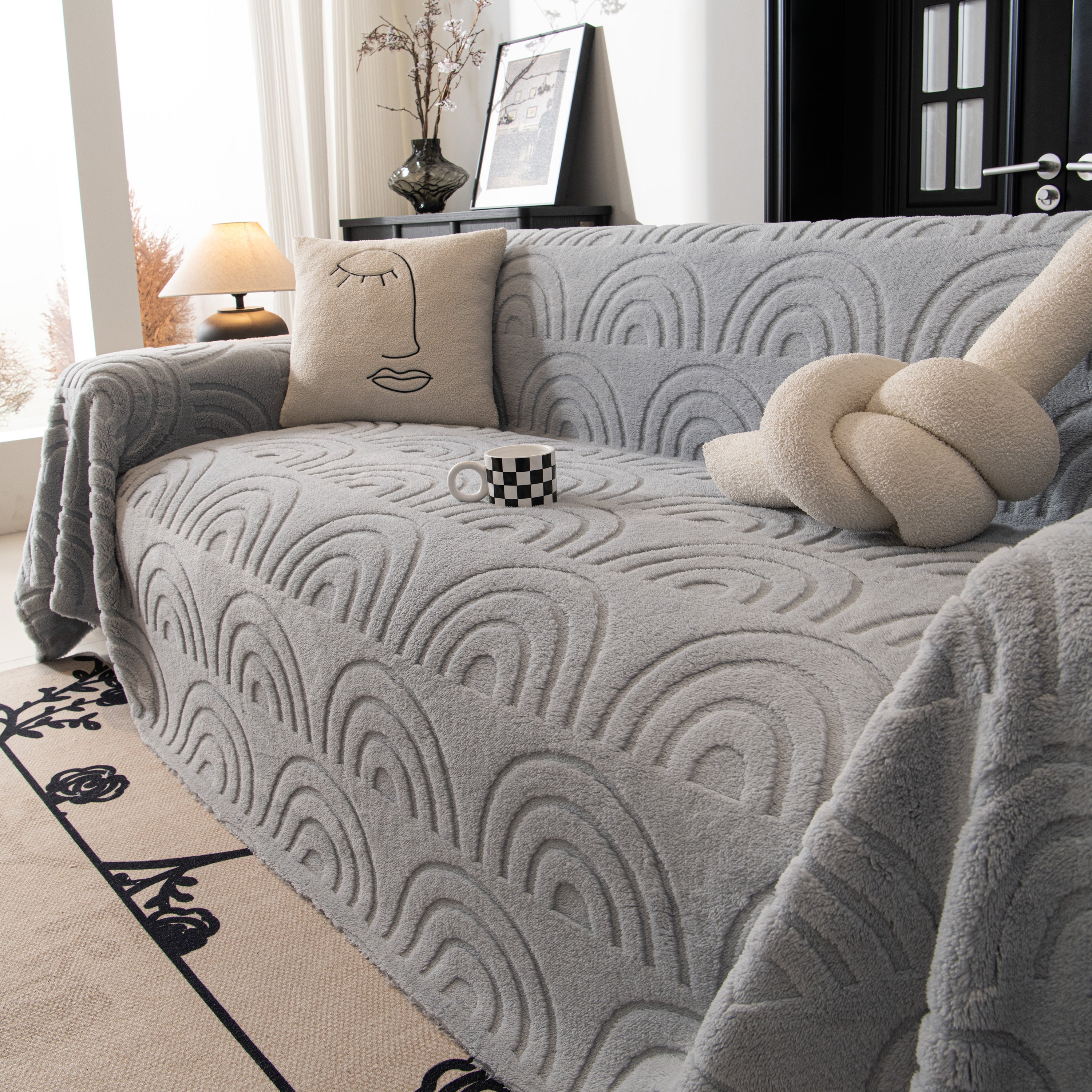 Plush Warm Decor Couch Cover Soft Jacquard Fleece Throw Blankets For Bed Couch Sofa Chair