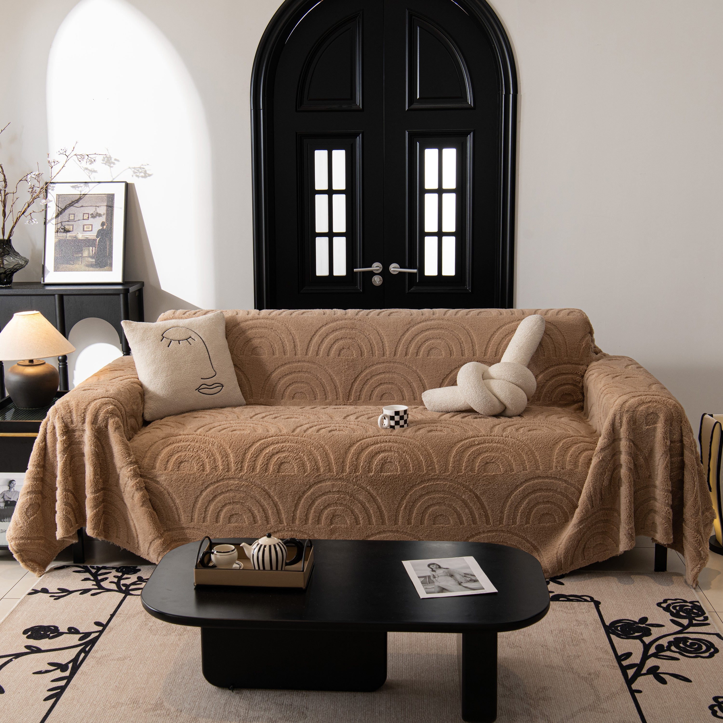 Plush Warm Decor Couch Cover Soft Jacquard Fleece Throw Blankets For Bed Couch Sofa Chair