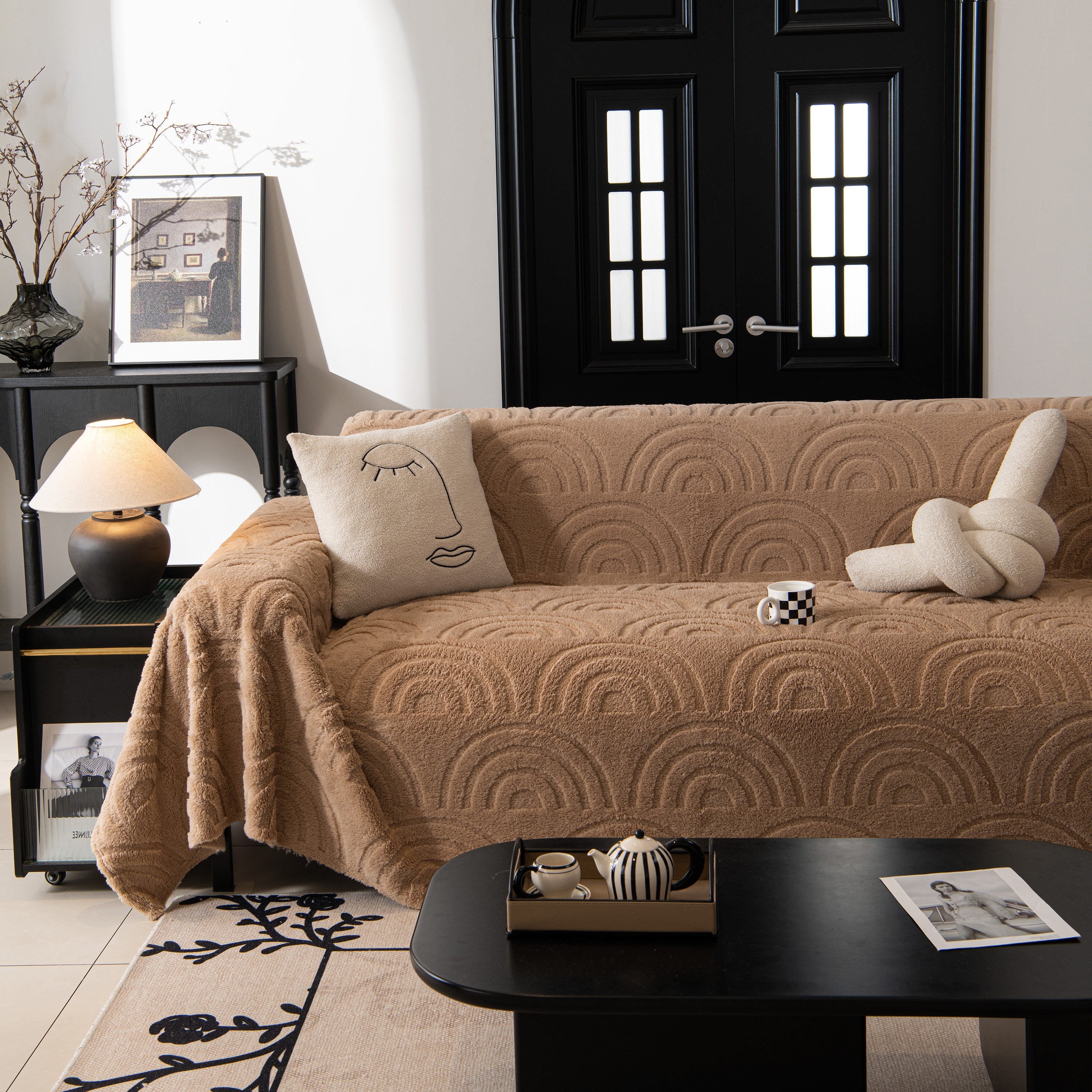 Plush Warm Decor Couch Cover Soft Jacquard Fleece Throw Blankets For Bed Couch Sofa Chair