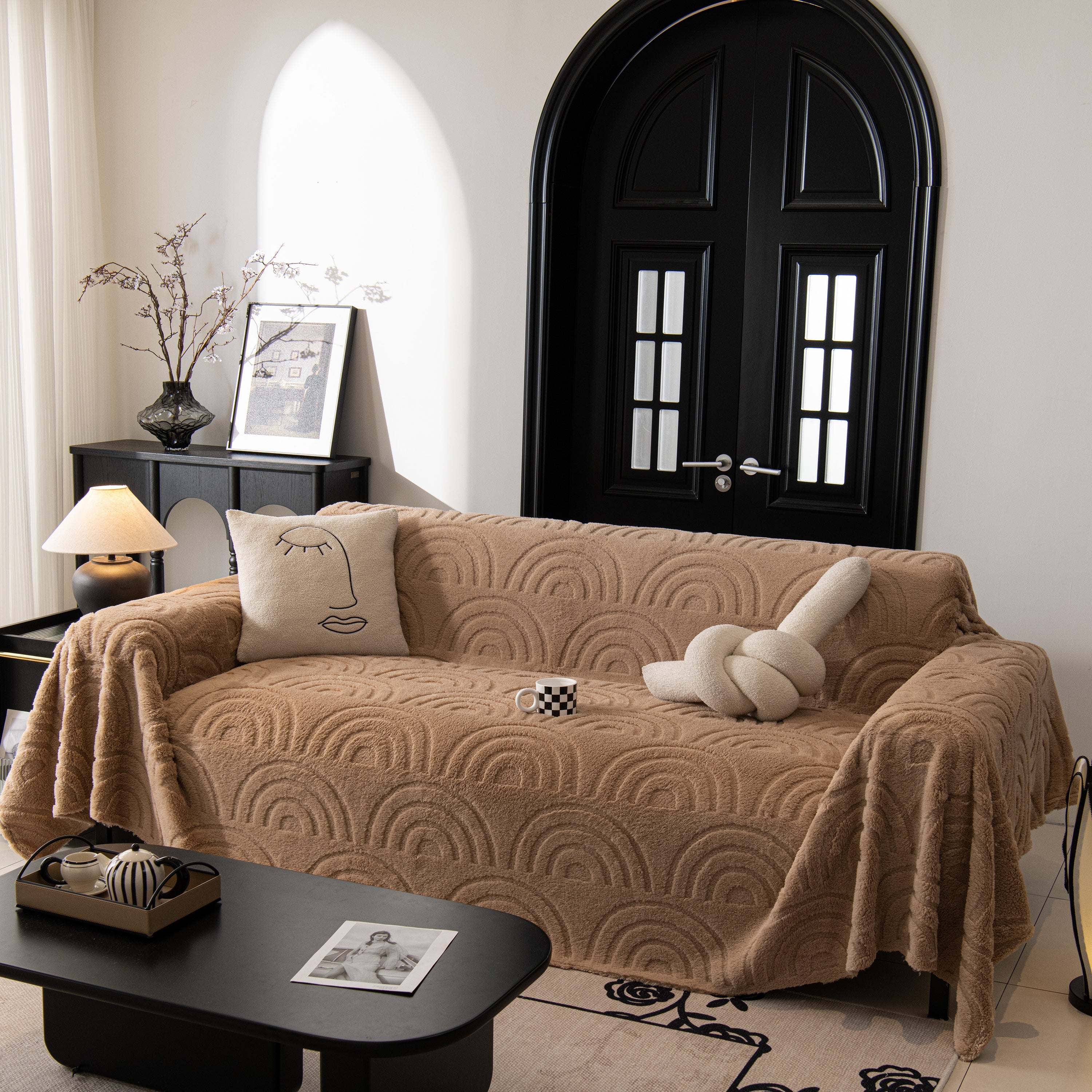 Plush Warm Decor Couch Cover Soft Jacquard Fleece Throw Blankets For Bed Couch Sofa Chair