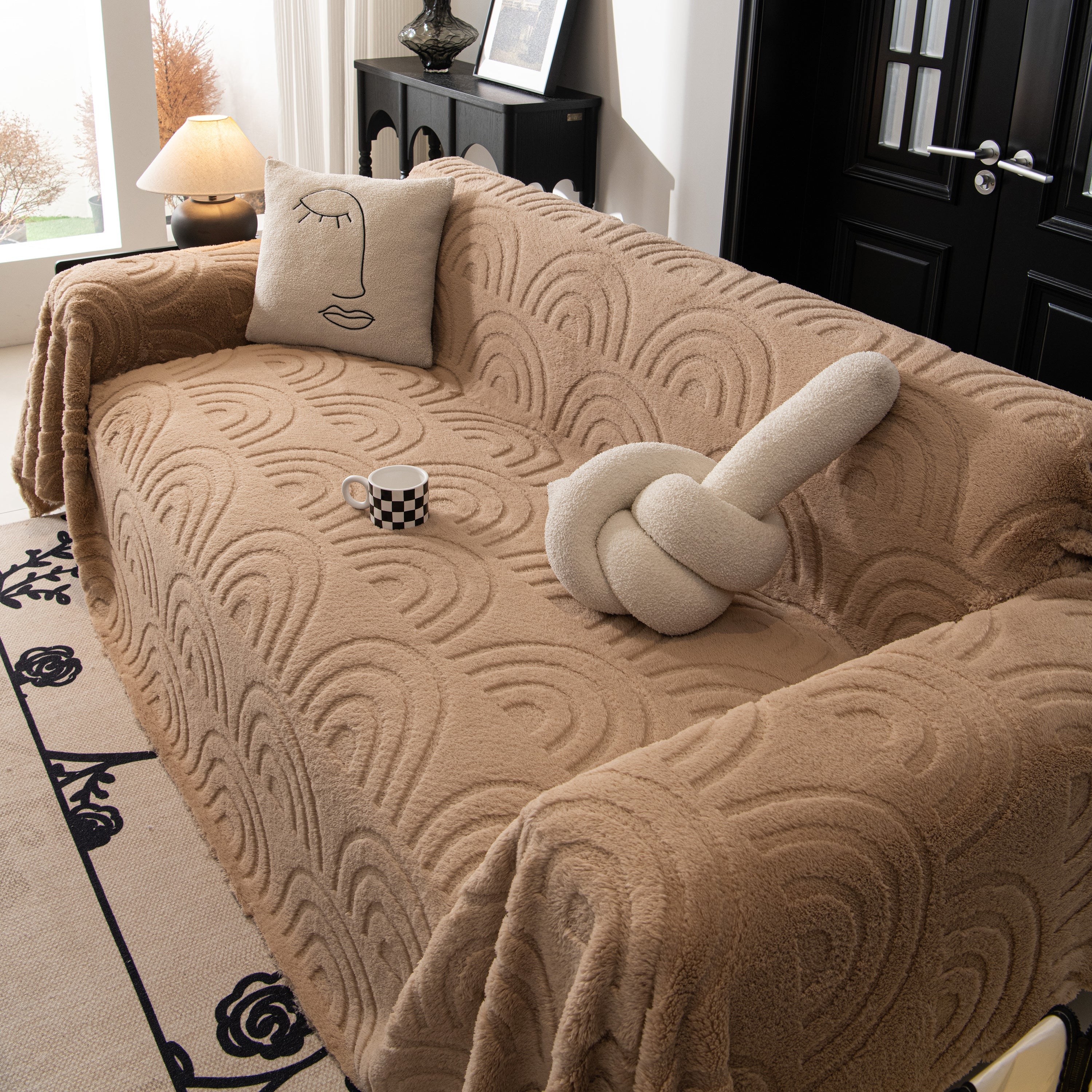 Plush Warm Decor Couch Cover Soft Jacquard Fleece Throw Blankets For Bed Couch Sofa Chair