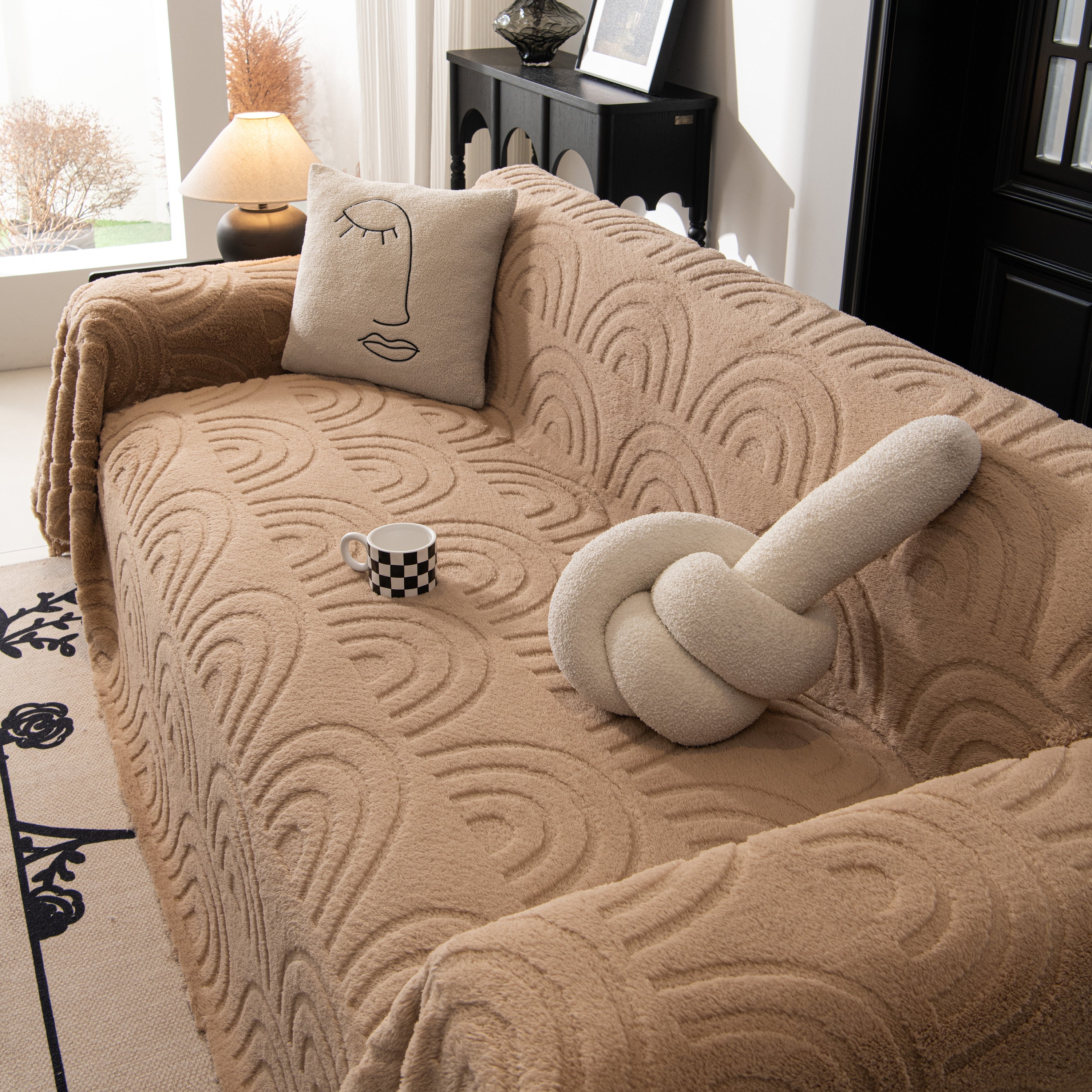 Plush Warm Decor Couch Cover Soft Jacquard Fleece Throw Blankets For Bed Couch Sofa Chair
