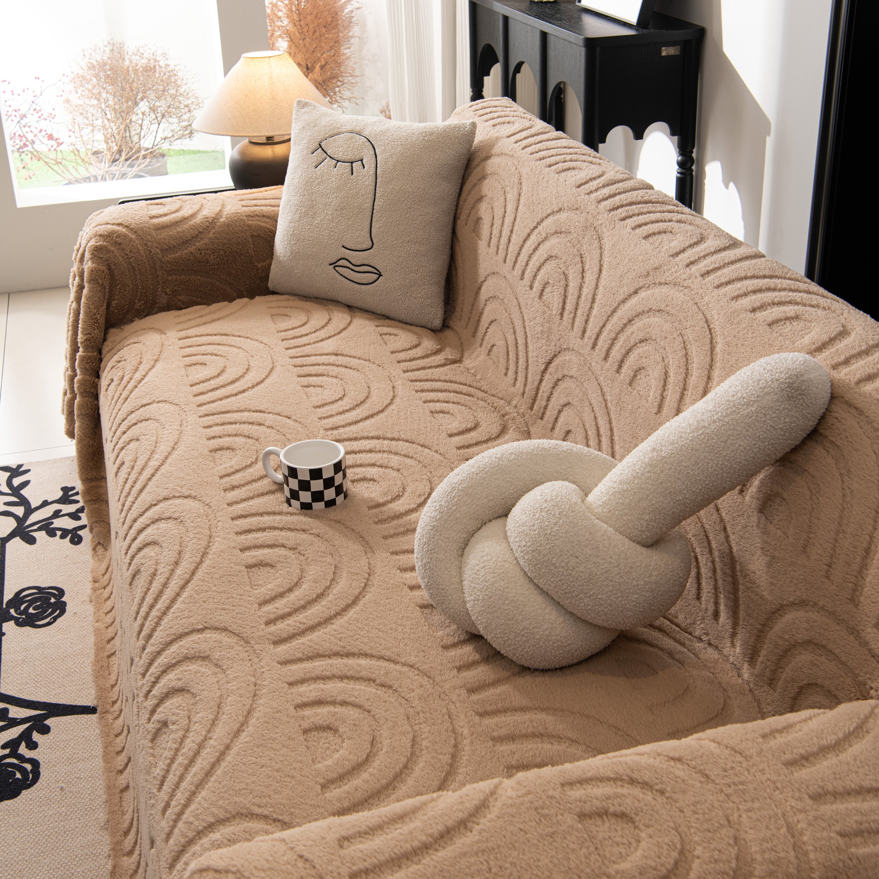Plush Warm Decor Couch Cover Soft Jacquard Fleece Throw Blankets For Bed Couch Sofa Chair