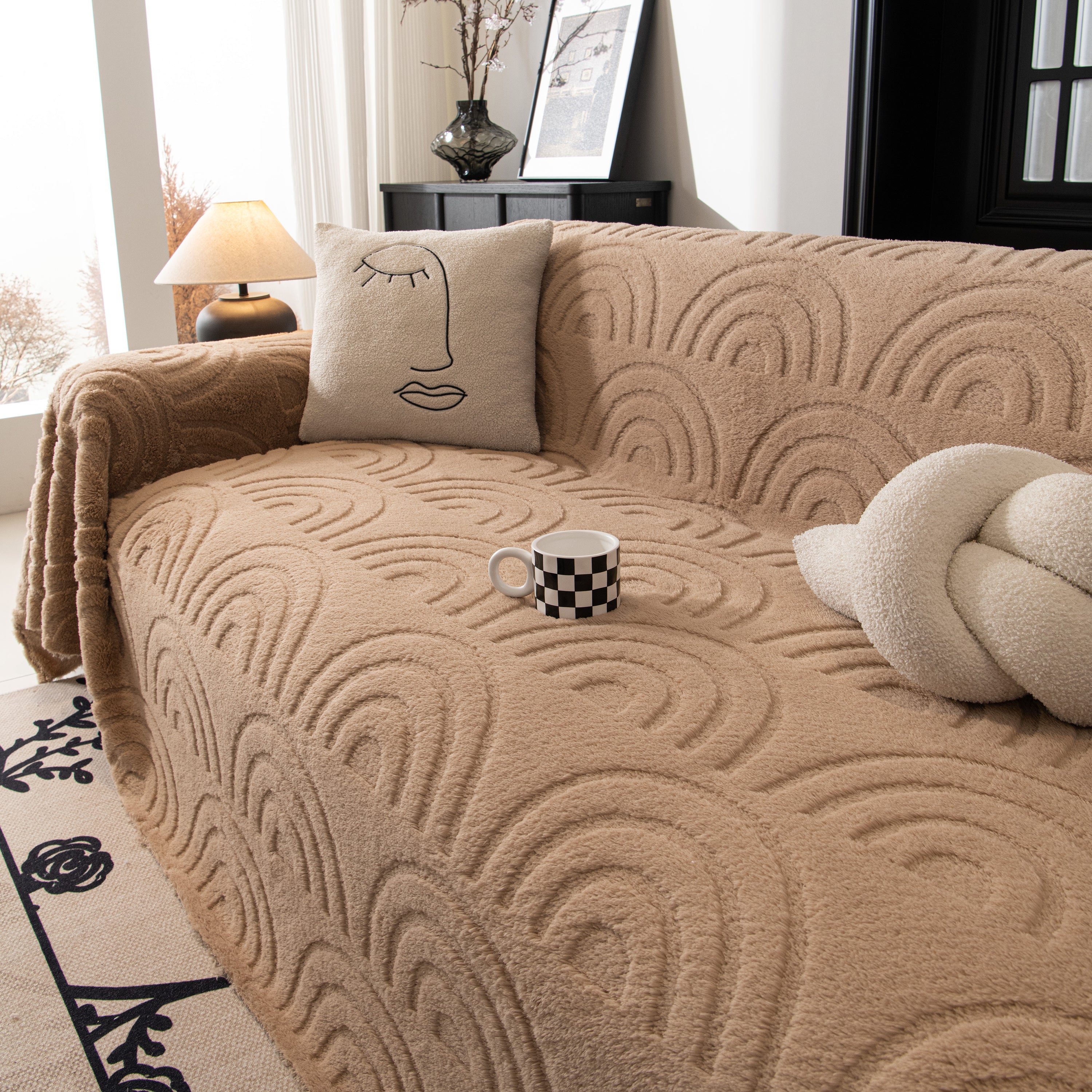 Plush Warm Decor Couch Cover Soft Jacquard Fleece Throw Blankets For Bed Couch Sofa Chair